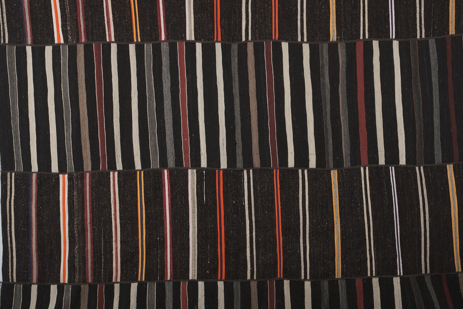 Early 20th Century Striped Kilim With Horizontal Stripe 10'7'' X 11'3'' photo Textiles