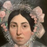 Oil On Canvas Pair Of Portraits In Gilded Oval Frames, 19th Century photo buy
