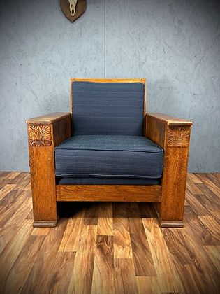 photo vinterior Art Deco Library Chair With Book Shelf & Drink Cabinet, Heal’s Manner