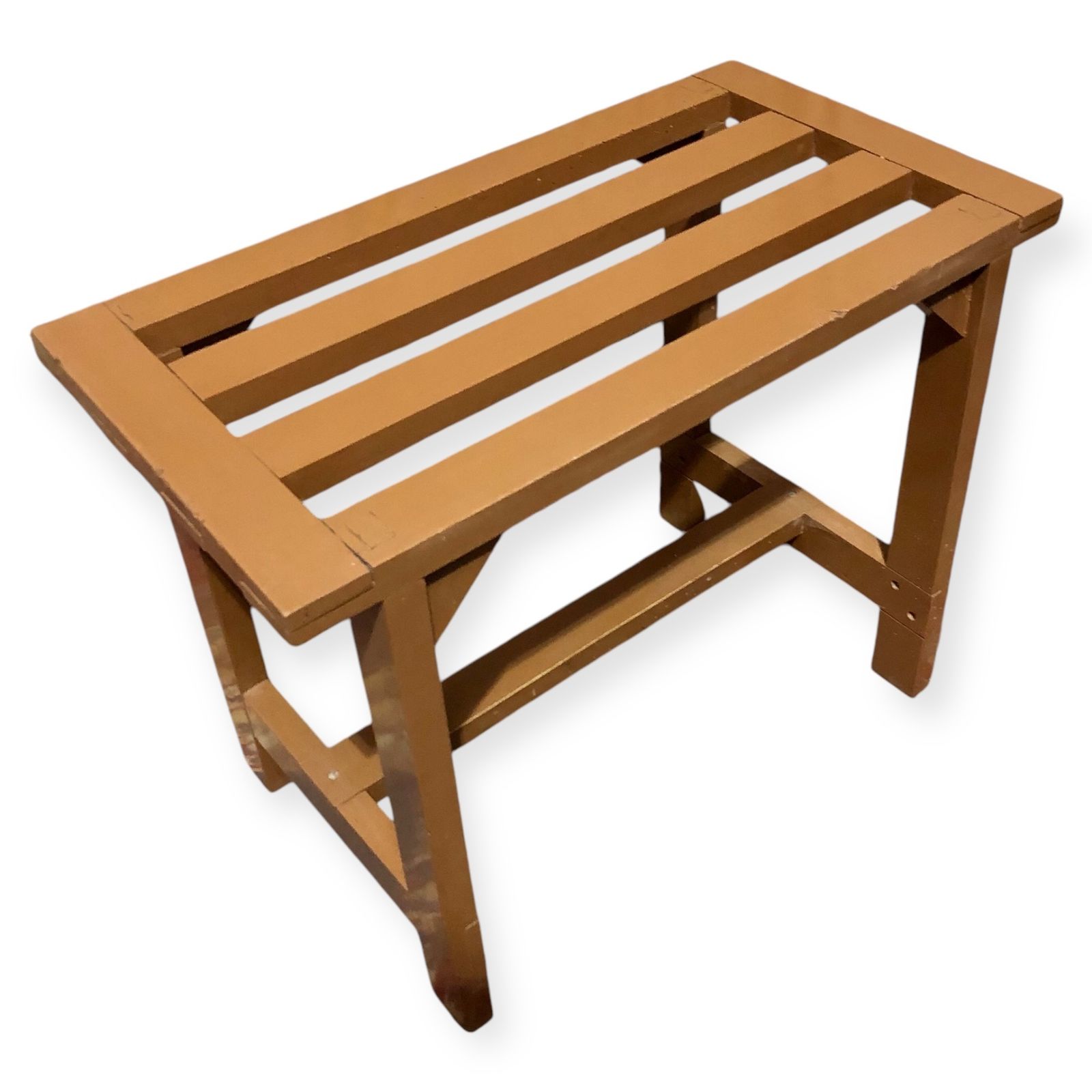 Handsome Pair Of Vintage Hardwood Luggage Stands / Luggage Racks photo Furniture