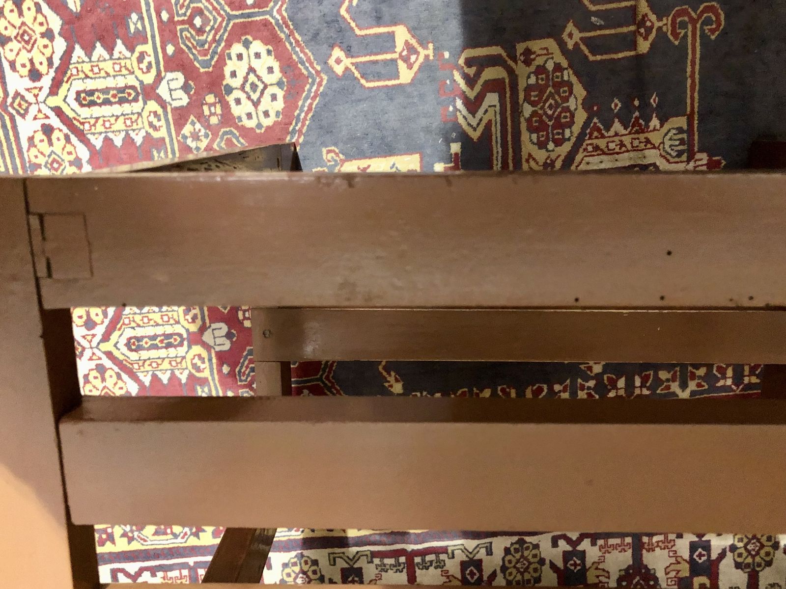 photo vinterior Handsome Pair Of Vintage Hardwood Luggage Stands / Luggage Racks