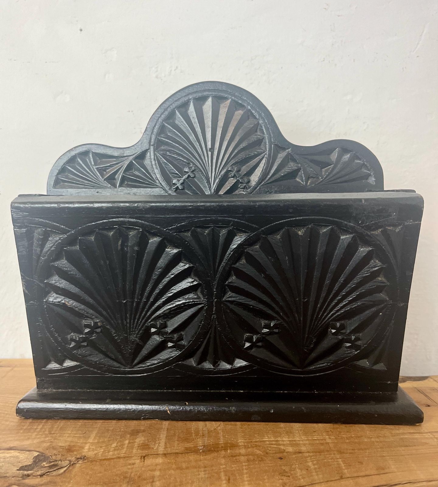 Antique Victorian Art Nouveau Letter Holder, Wooden Oak Office Rack, Desk Stand, Documents Tidy, Library Organization, Study Storage photo 140.0