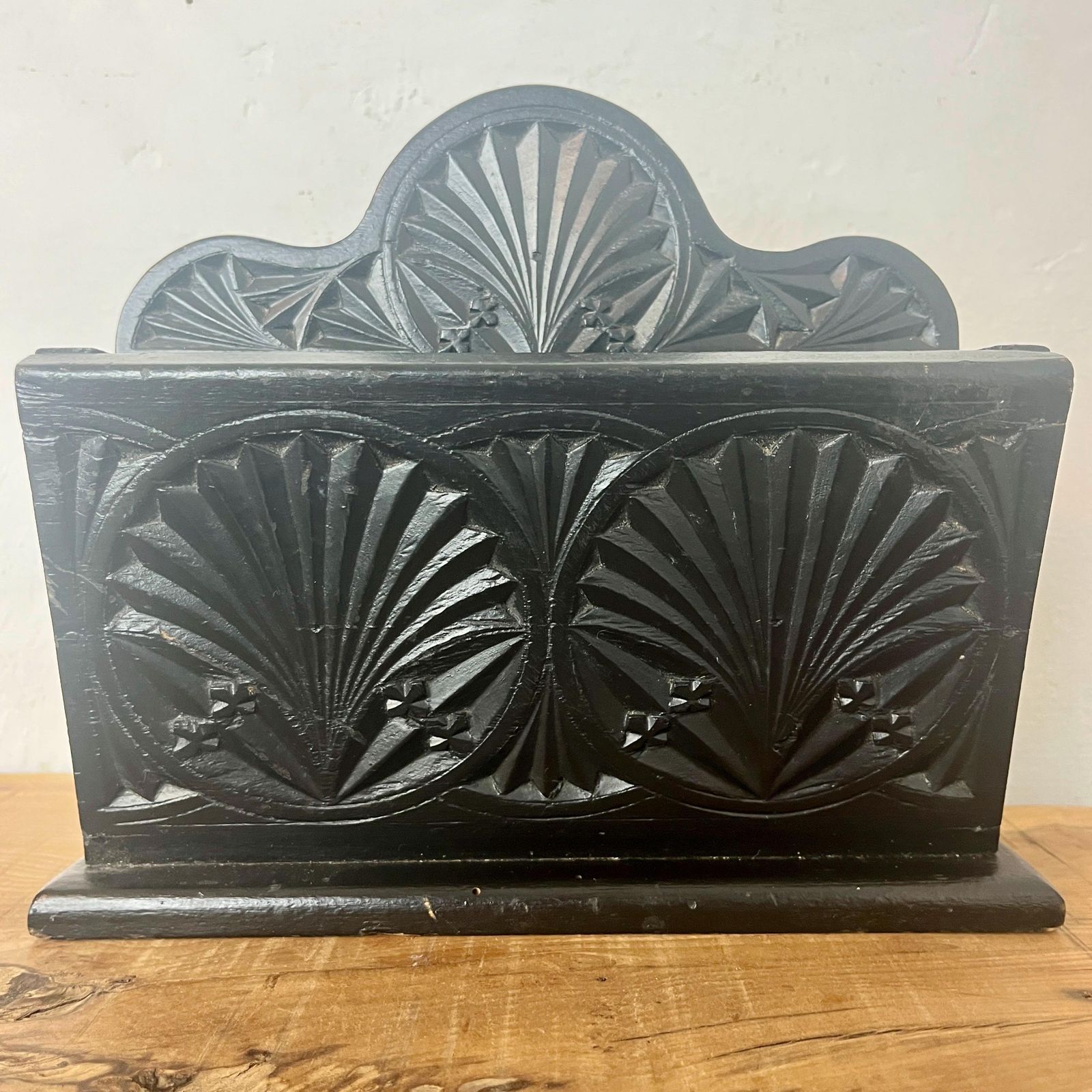Antique Victorian Art Nouveau Letter Holder, Wooden Oak Office Rack, Desk Stand, Documents Tidy, Library Organization, Study Storage photo vintage