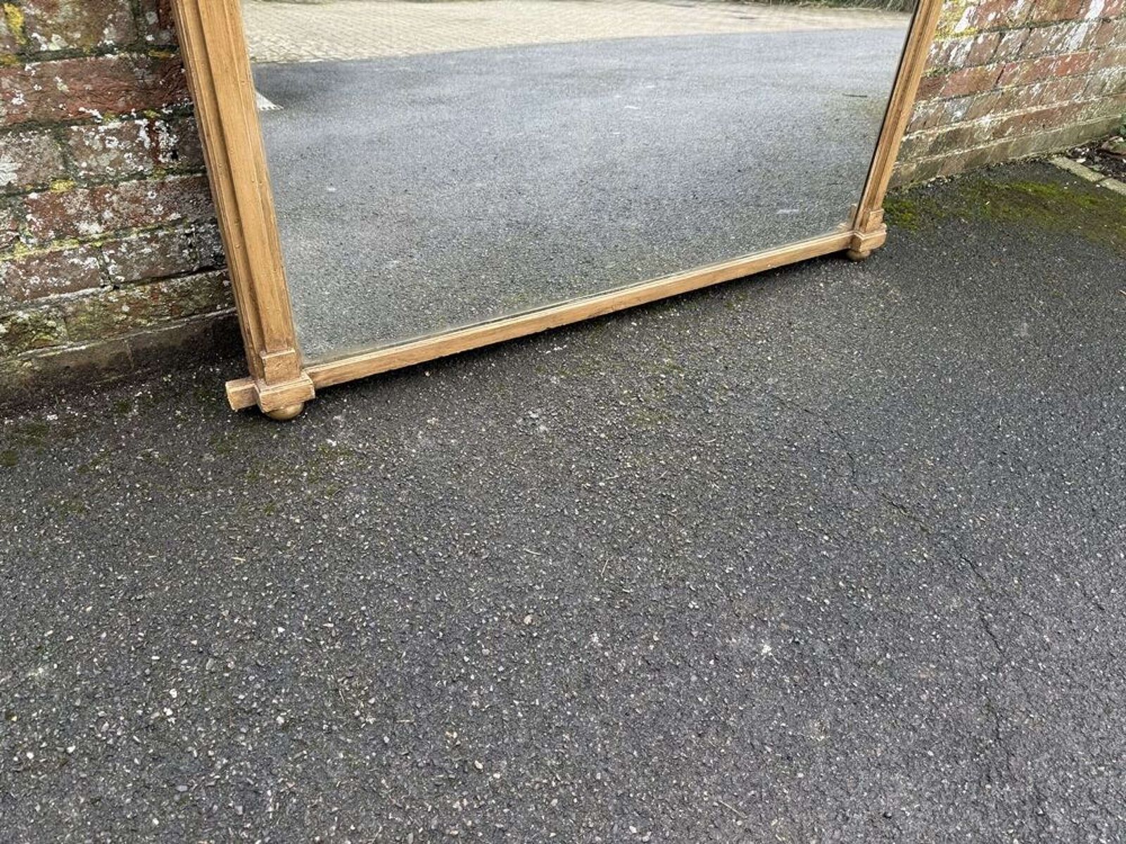 A Wonderful Large Antique English 19th C Gilt Overmantle Mirror. photo Home Decor