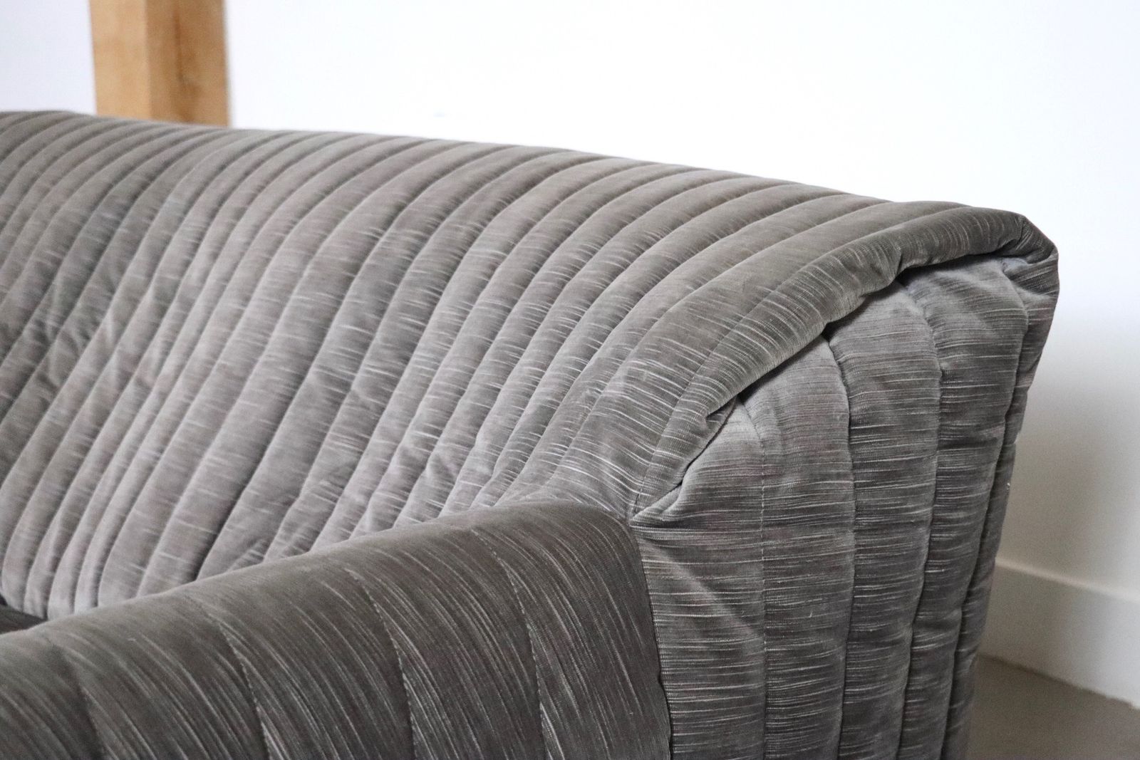 Original Cinna Sandra Three Seater Sofa In Velvet By Annie Hieronimus, France 1970s photo buy