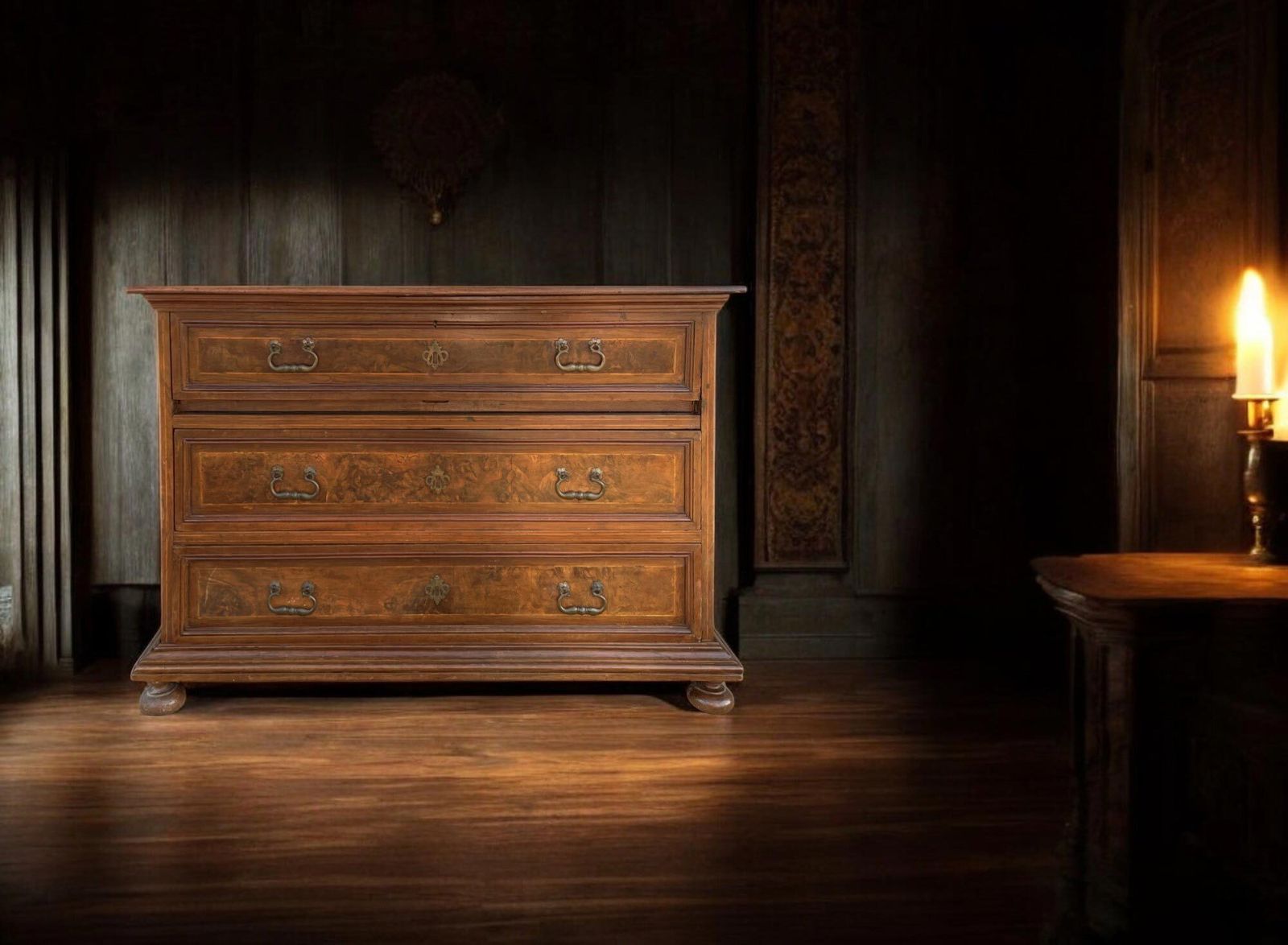Italian 17th Century Commode With Secretaire photo vintage