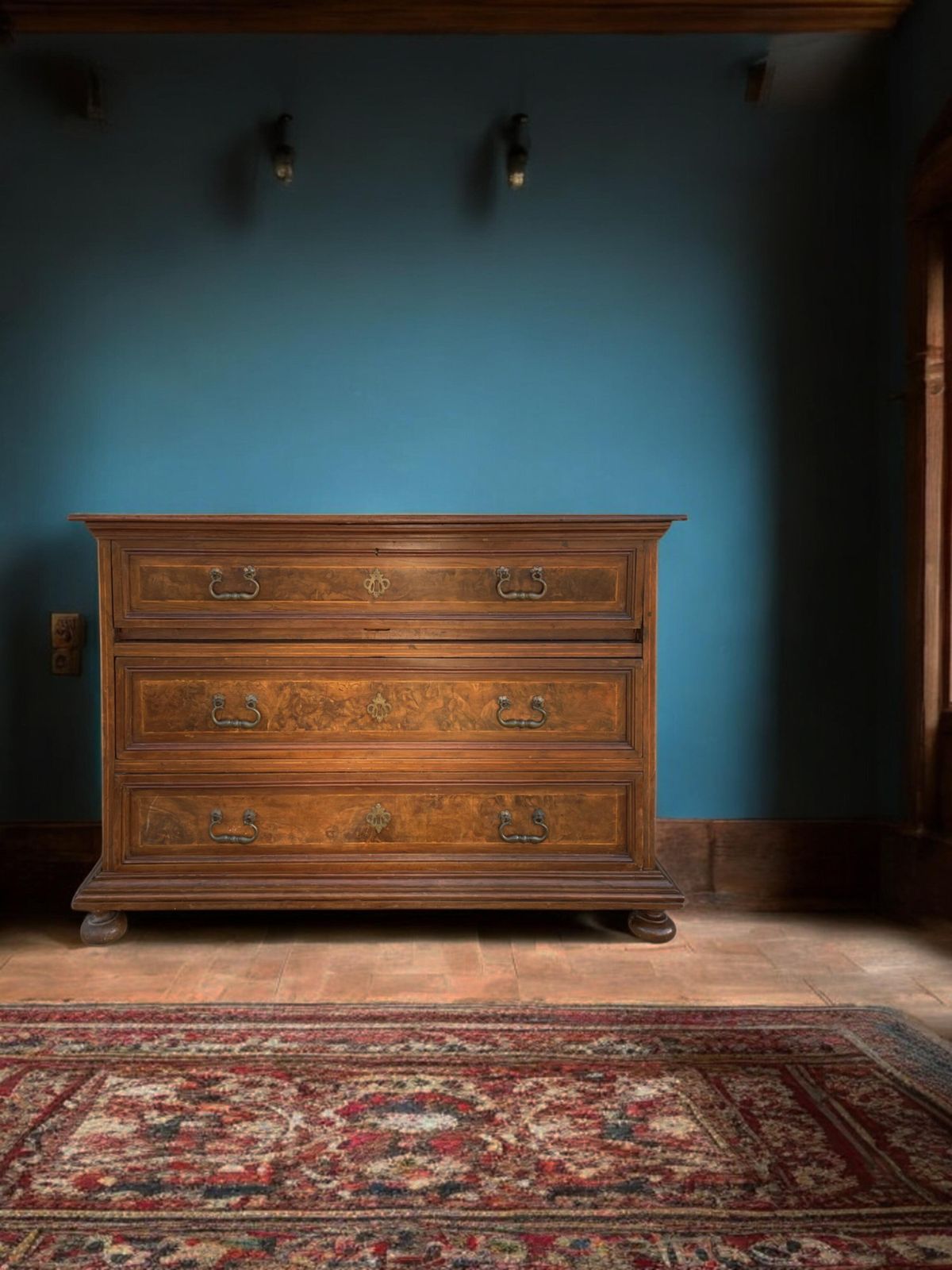 Furniture Italian 17th Century Commode With Secretaire photo
