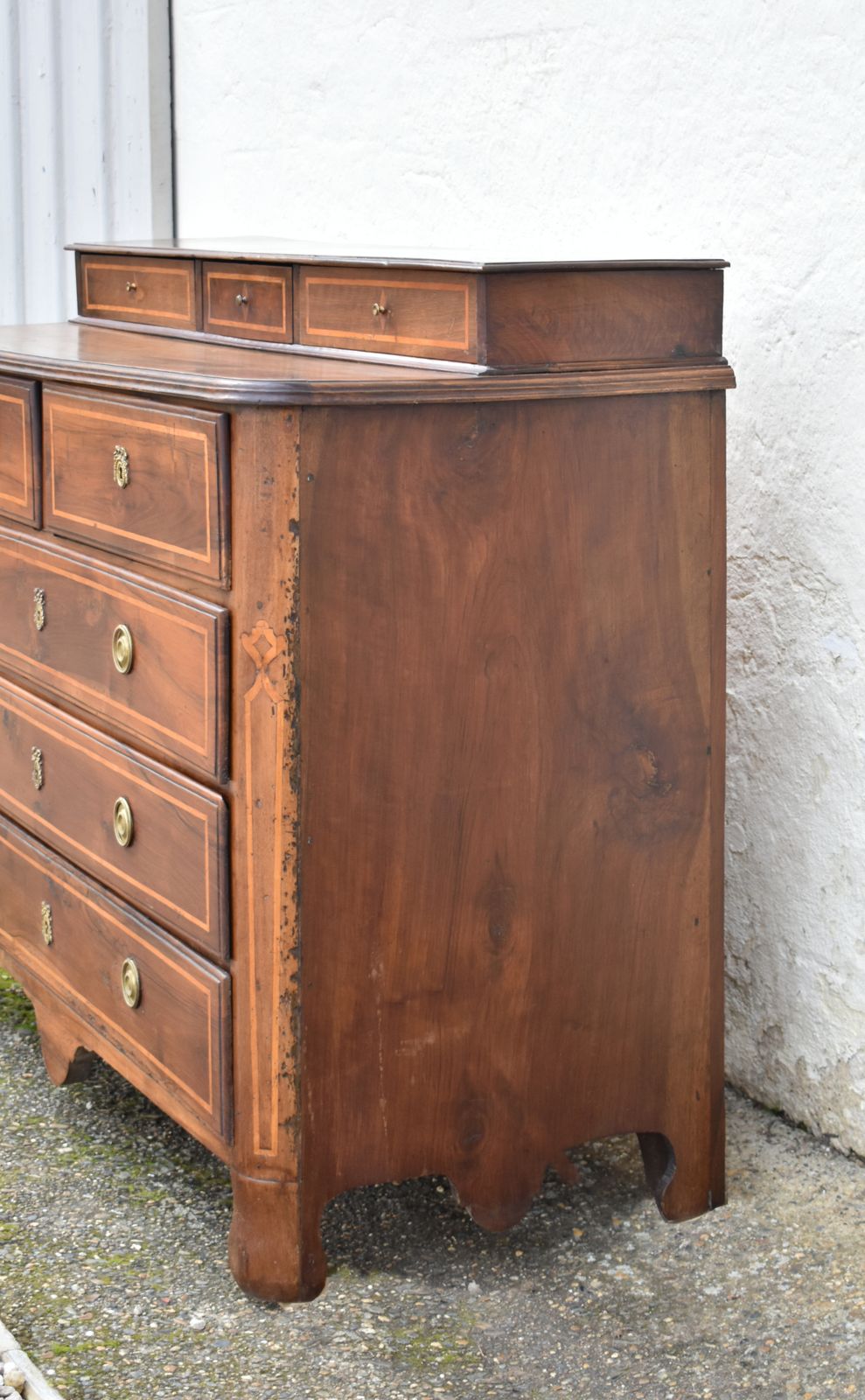 Antique French Commode In Walnut Early 19th Century photo vintage