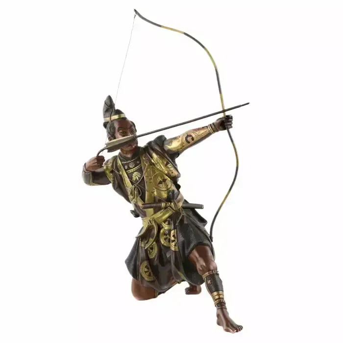 Bronze Figure Of A Samurai Archer With A Longbow. Yoshimitsu Hou (芳光炮) Japan. Meiji Period 19th 20th Century. photo furniture