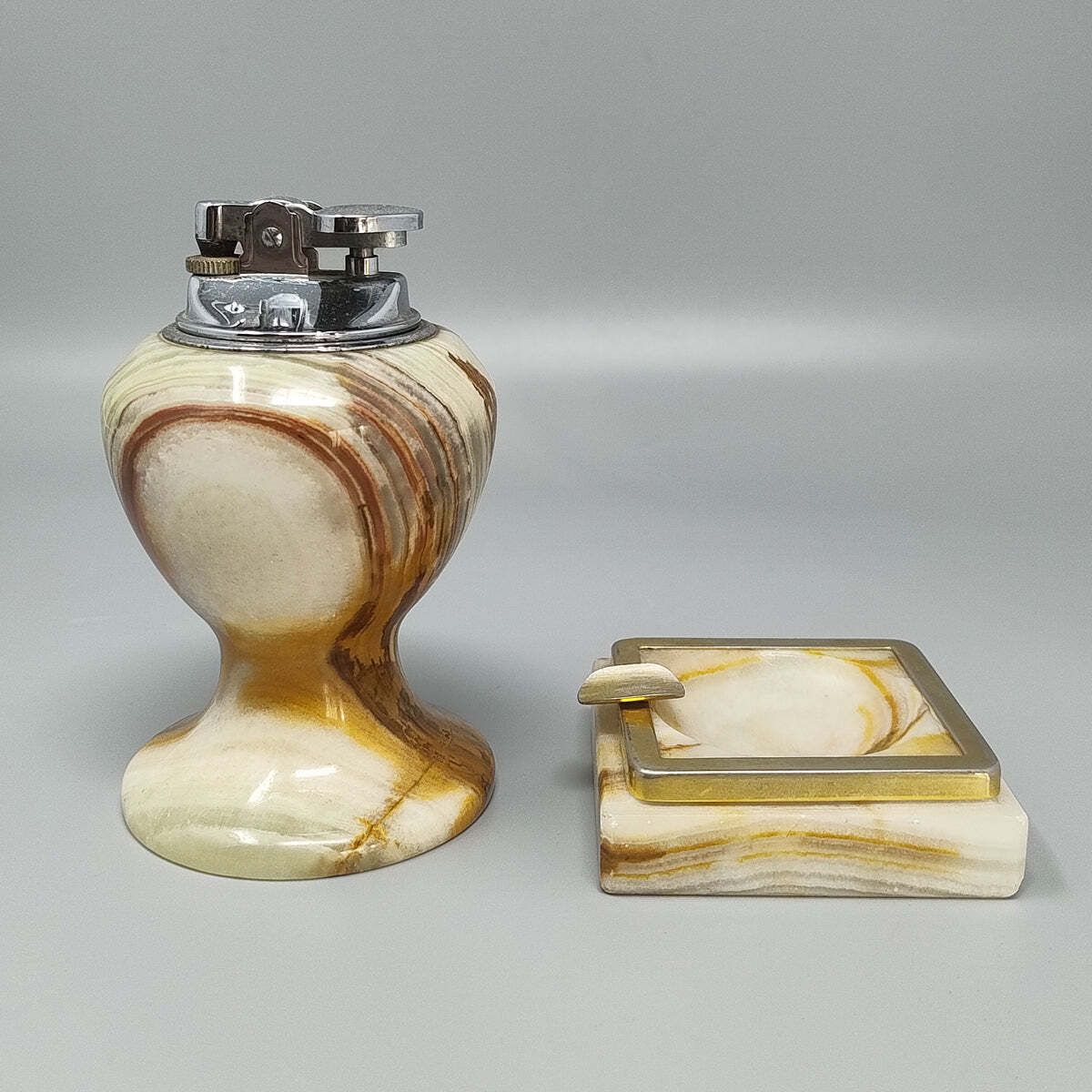1960s Gorgeous Smoking Set In Onyx. Made In Italy photo for sale
