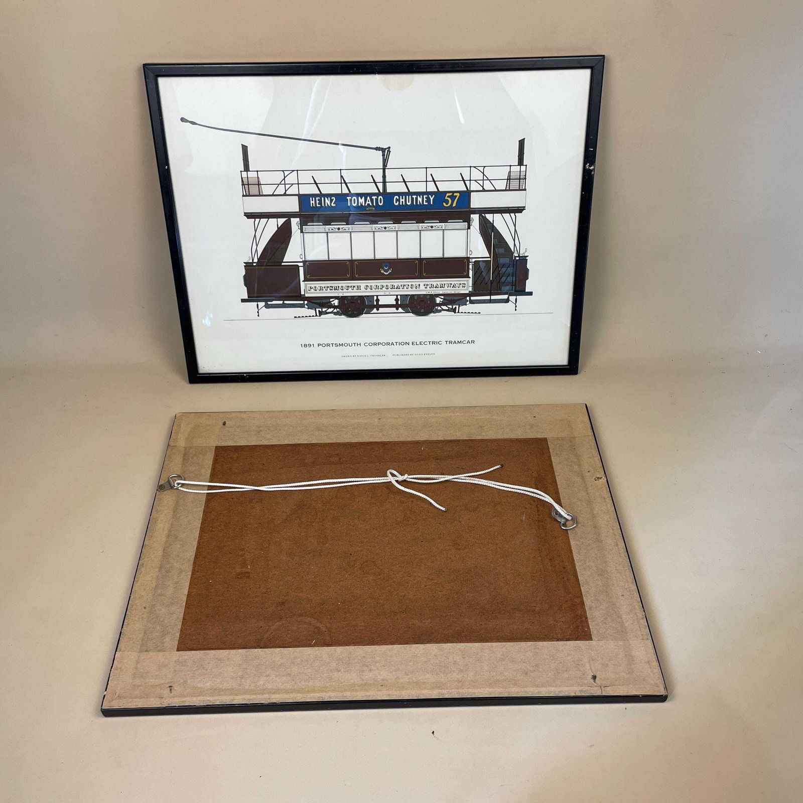 photo for sale Vintage London & Portsmouth Tram Drawings From 1910 And 1891 Antique Framed Prints David J Trussler
