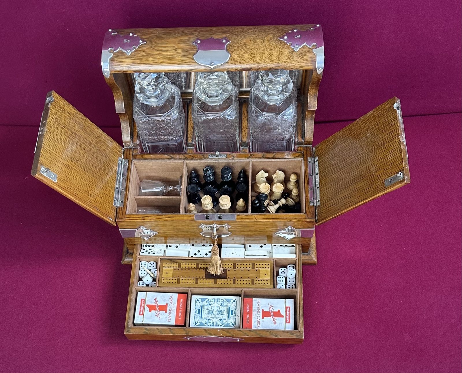 Edwardian Tantalus/Games Compendium, Circa 1903 photo for sale