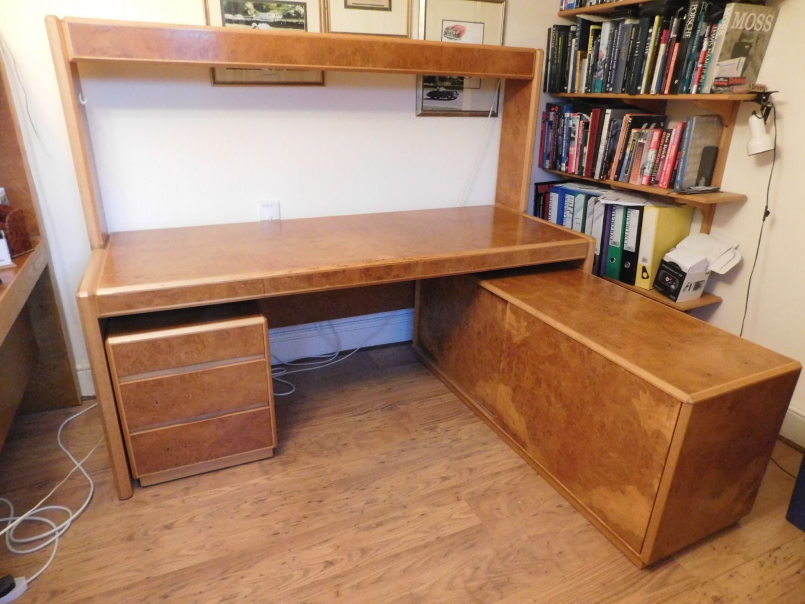 Hk Designs Bird's Eye Maple Ambassador Chairman's Desk Set By Howard Keith. photo furniture