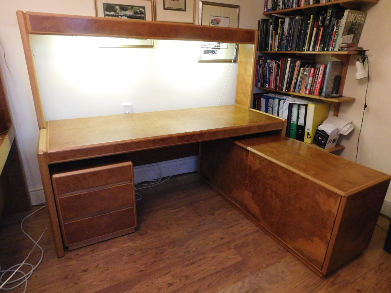 Hk Designs Bird's Eye Maple Ambassador Chairman's Desk Set By Howard Keith. photo for sale