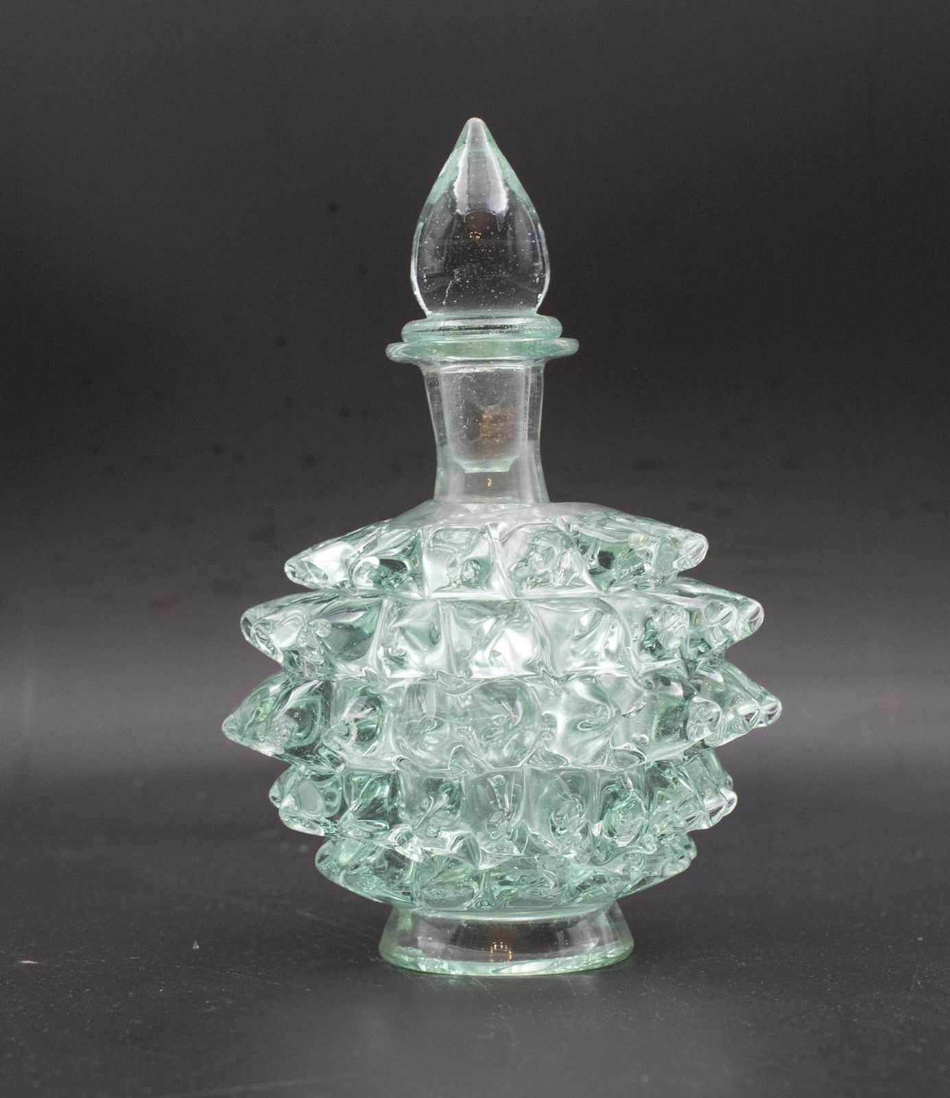 Rare Green Ercole Barovier Rostrato Murano Glass Vase For Barovier & Toso photo for sale