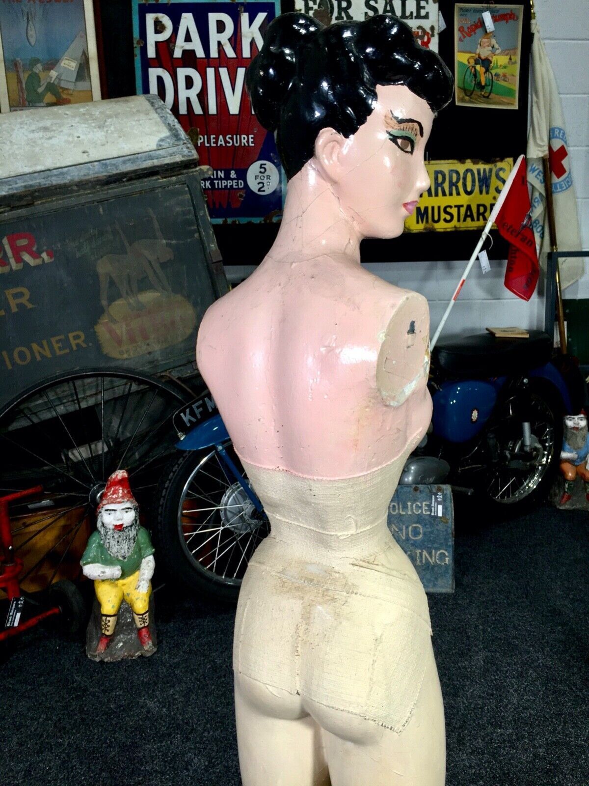 Antique Advertising   Large Art Deco 1930s Plaster Shop Display Female Mannequin photo 399.0