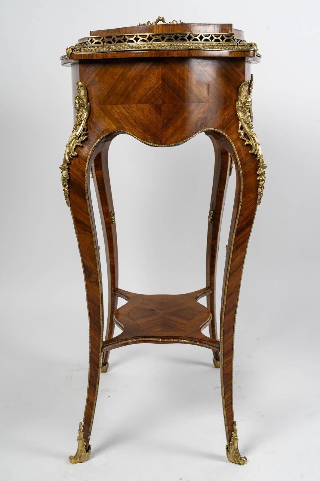 Planter In Marquetry, 19th Century, Napoleon III Period. photo vintage