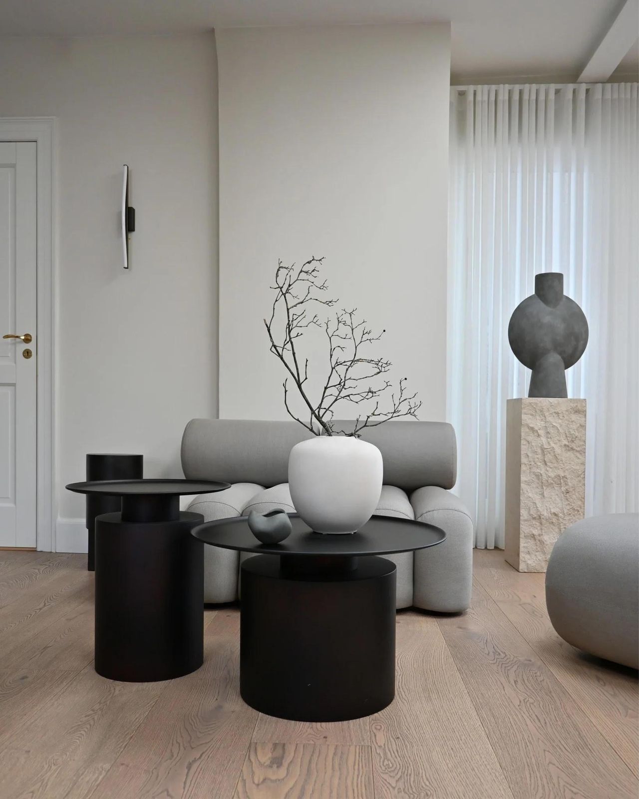 Coffee Table, Pillar Model, Design Like A Modern Sculpture In Plated Metal. photo for sale