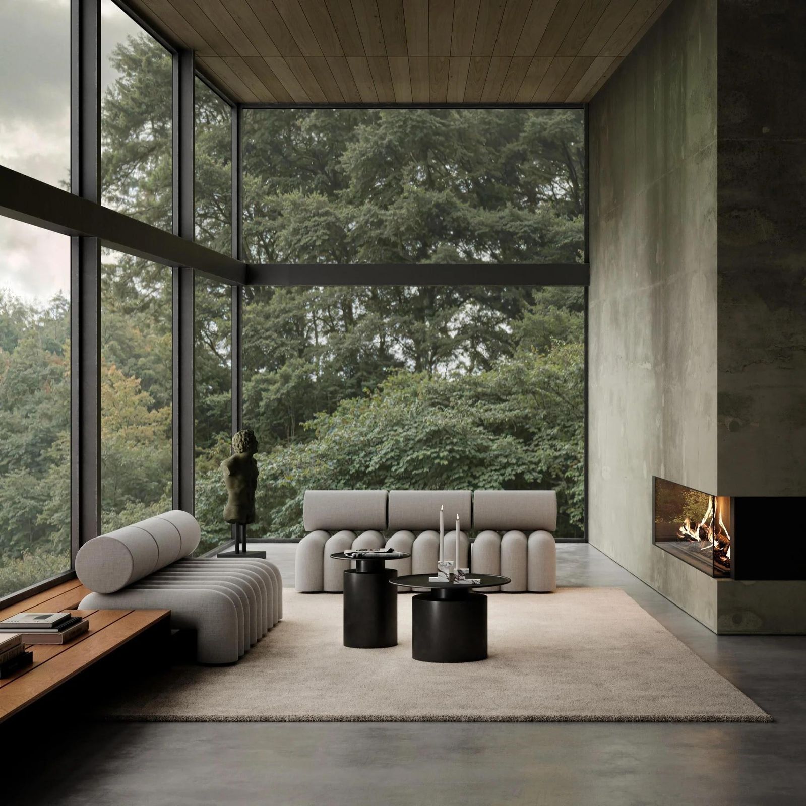 Coffee Table, Pillar Model, Design Like A Modern Sculpture In Plated Metal. photo Furniture