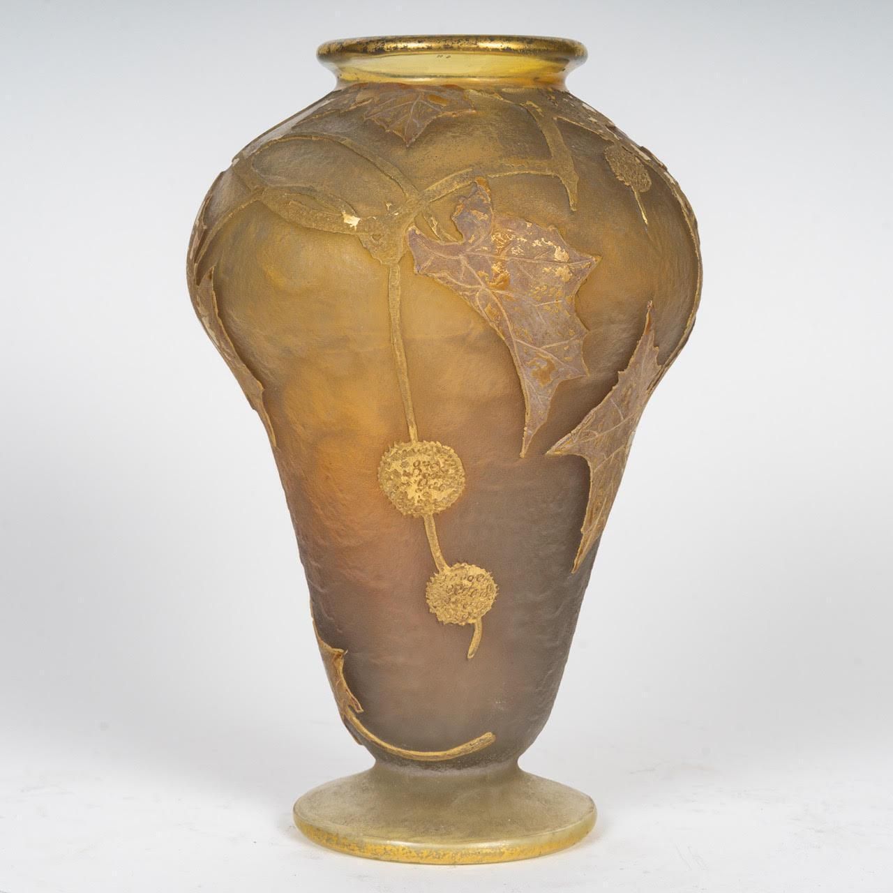 Daum, Nancy Pâte De Verre Vase, Early 20th Century, Art Nouveau. photo Home Decor