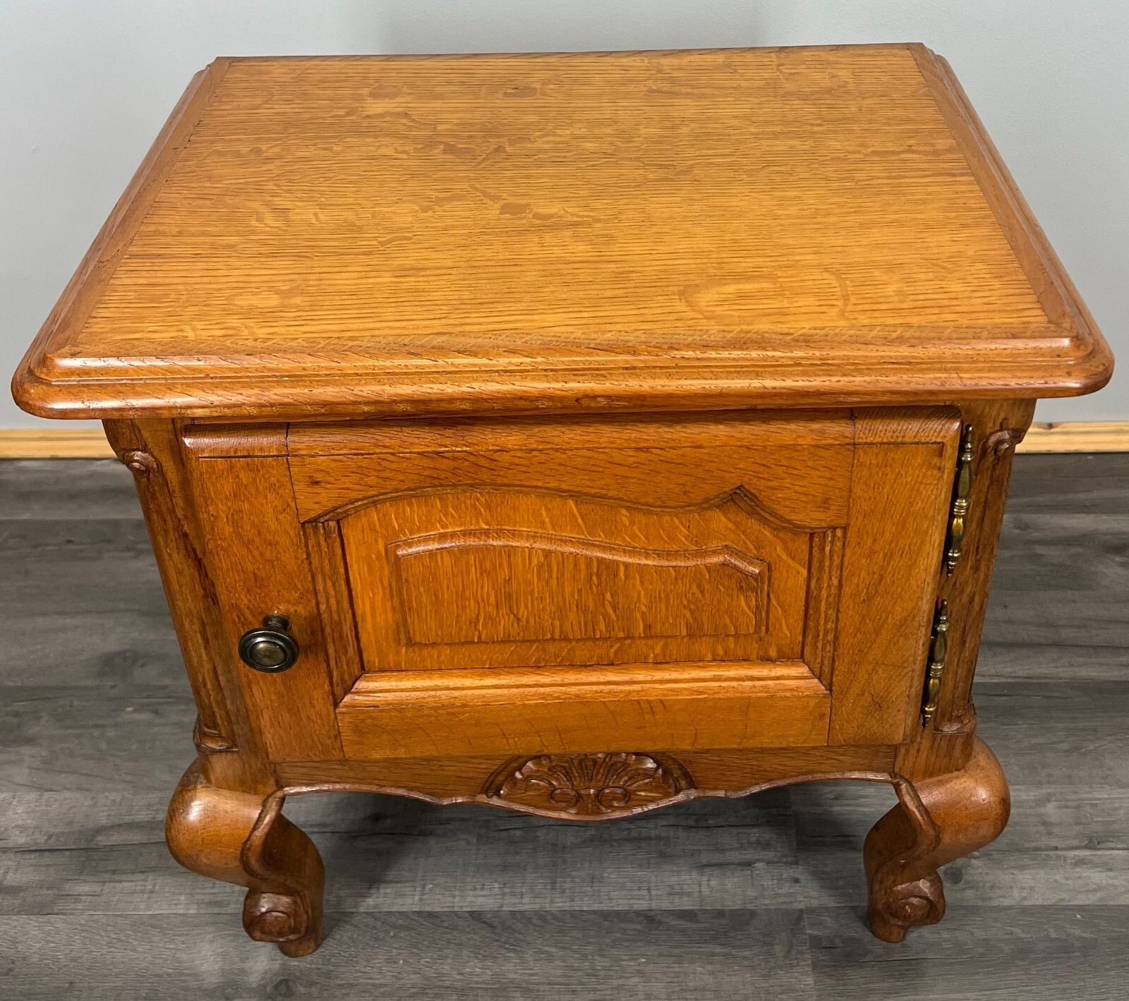 Bedside Tables Pair French Oak Louis XVI Vintage Nightstands Cabinets Lot 3518 photo Furniture