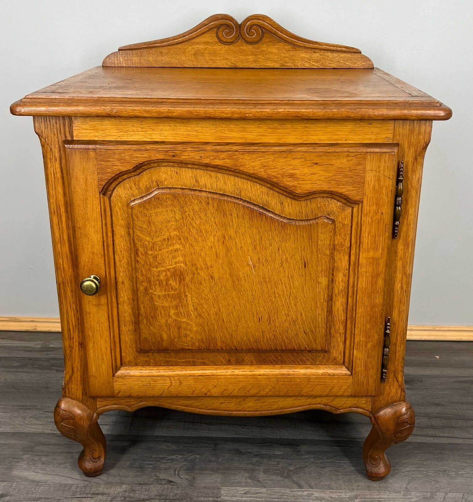 Bedside Tables Pair French Oak Louis XVI Vintage Nightstands Cabinets Lot 3519 photo for sale