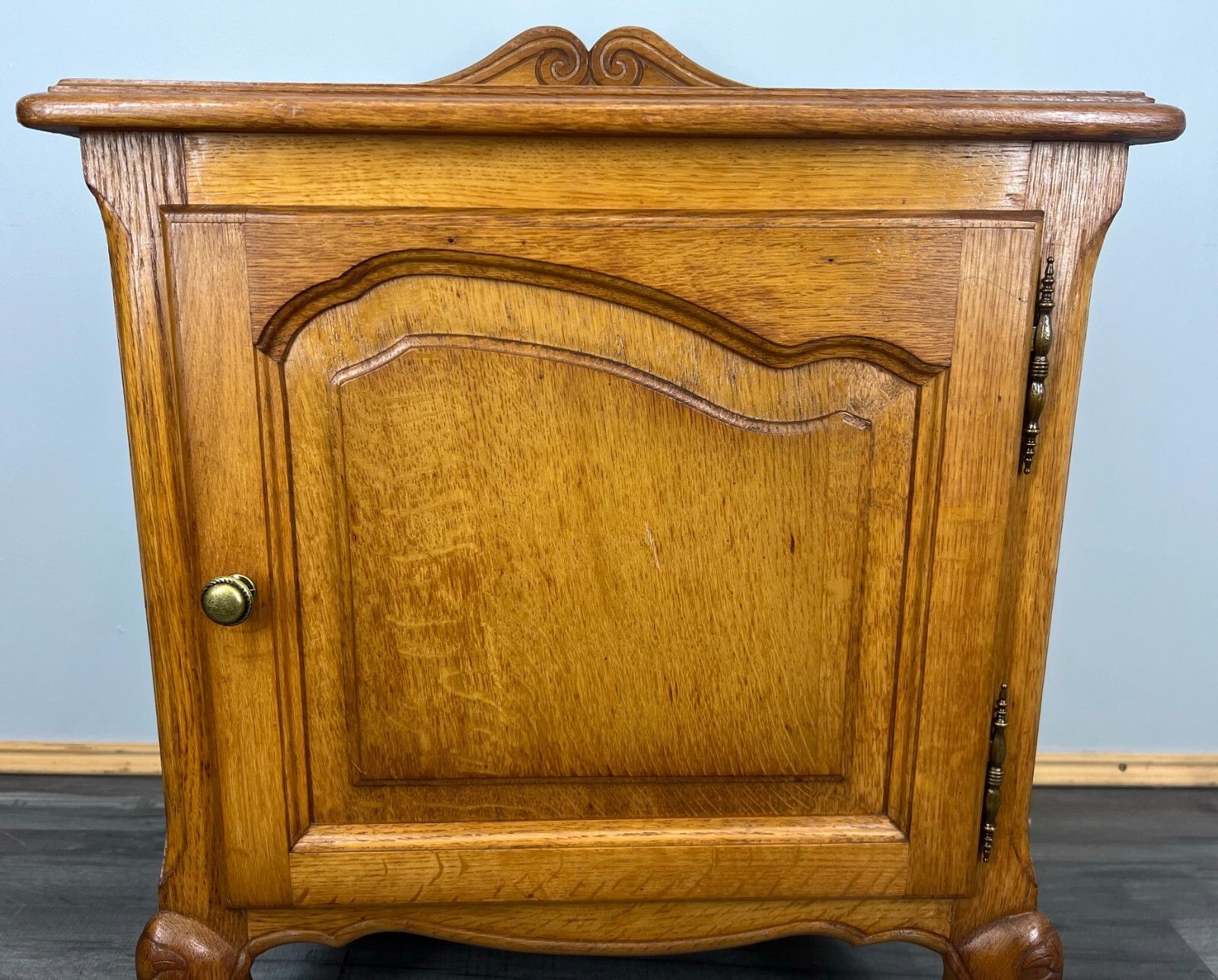Bedside Tables Pair French Oak Louis XVI Vintage Nightstands Cabinets Lot 3519 photo Furniture