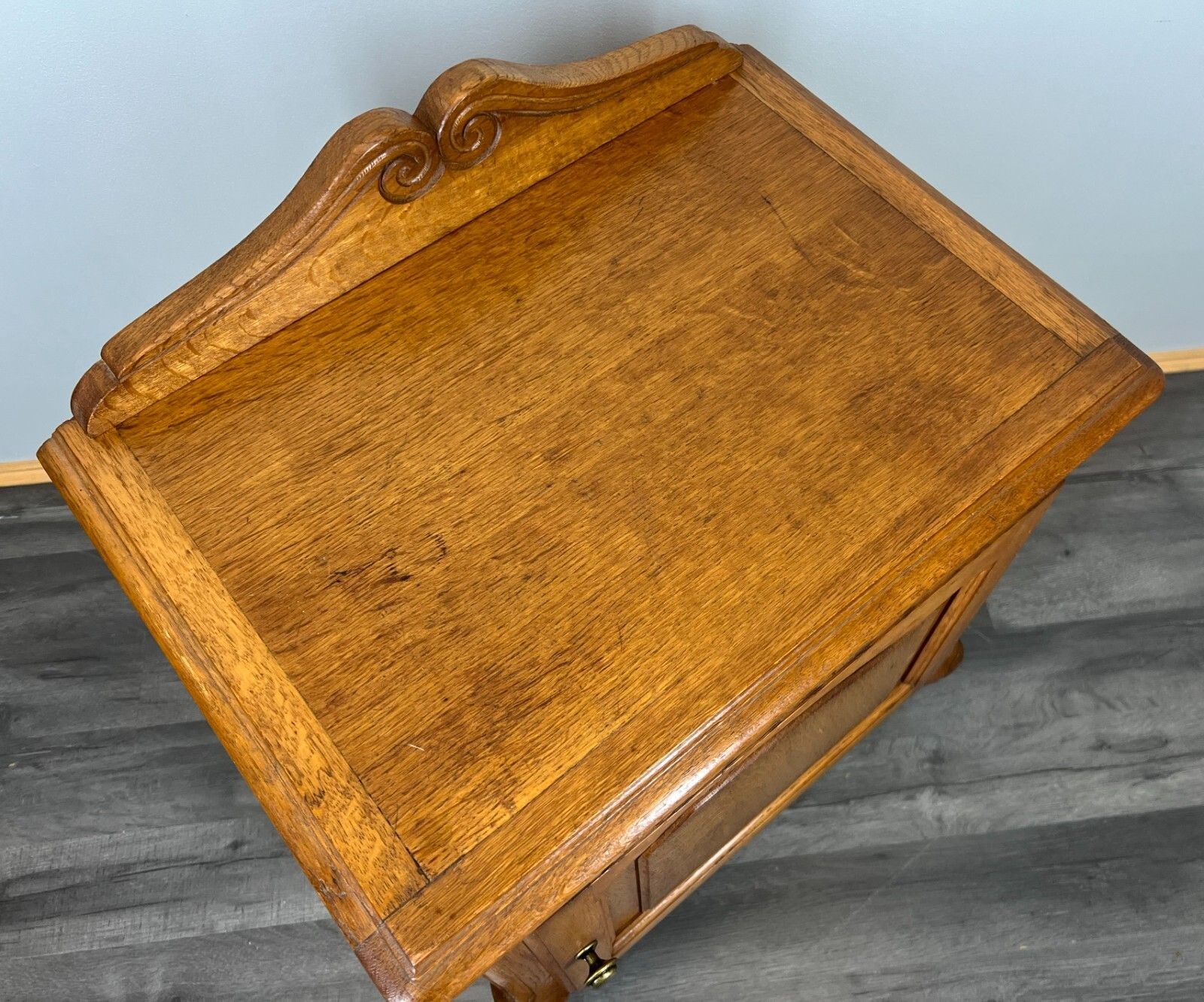 Bedside Tables Pair French Oak Louis XVI Vintage Nightstands Cabinets Lot 3519 photo vintage
