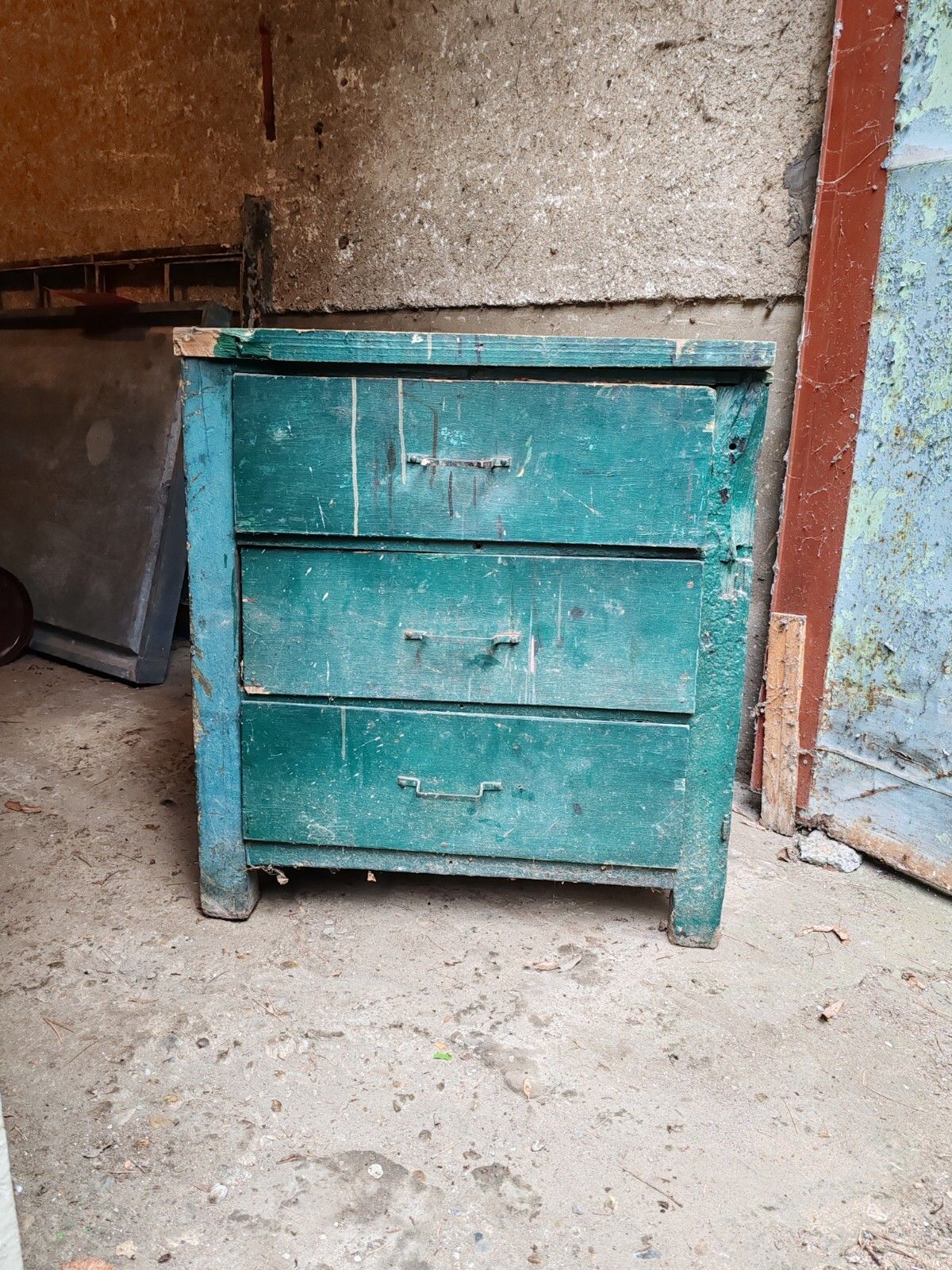 1930s Hungarian Workshop Chest Drawers Solid Hardwood, Chippy Wood, Vintage photo for sale