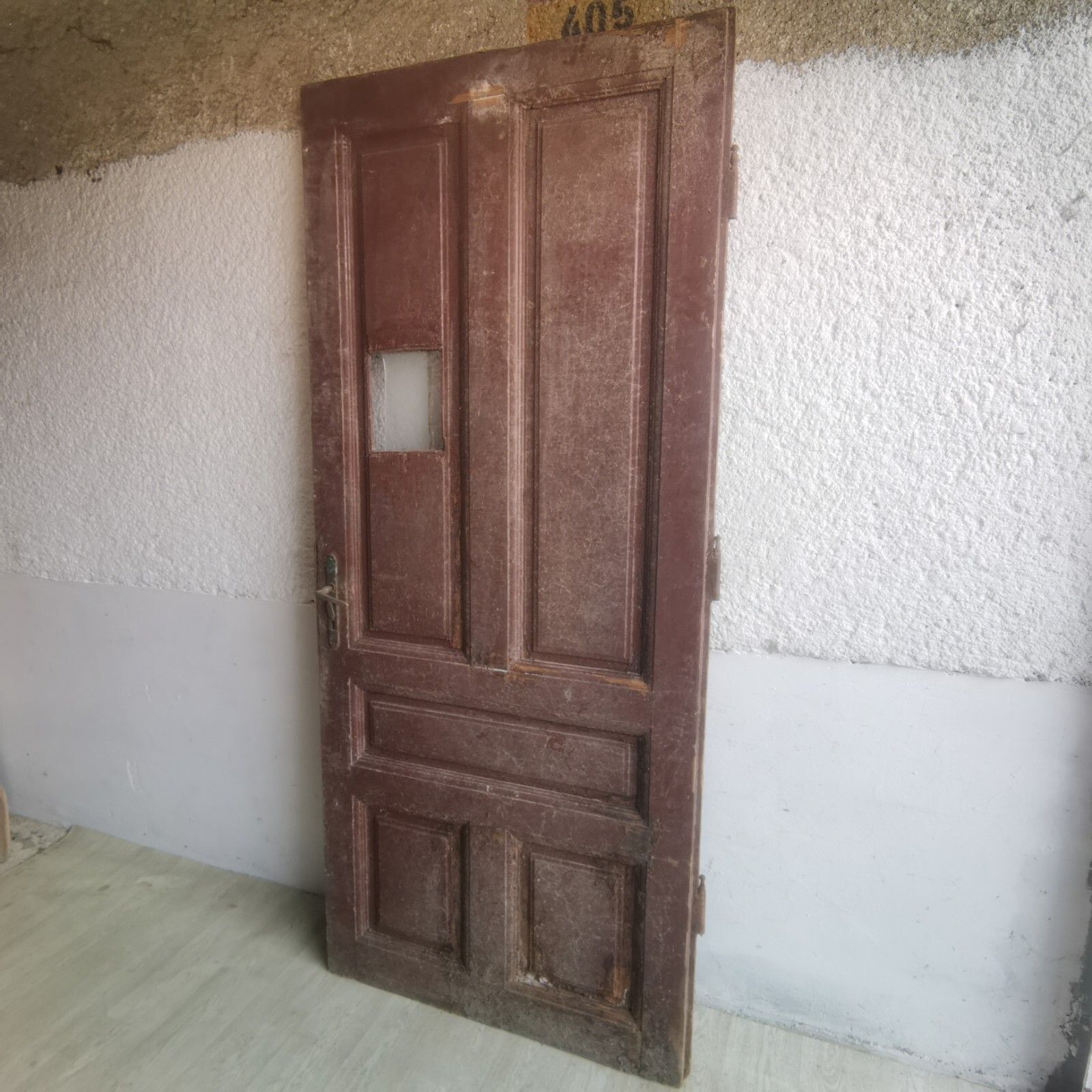 Antique Wooden Mansion Door 1920s Solid Heavy Vintage Hungarian Door photo for sale