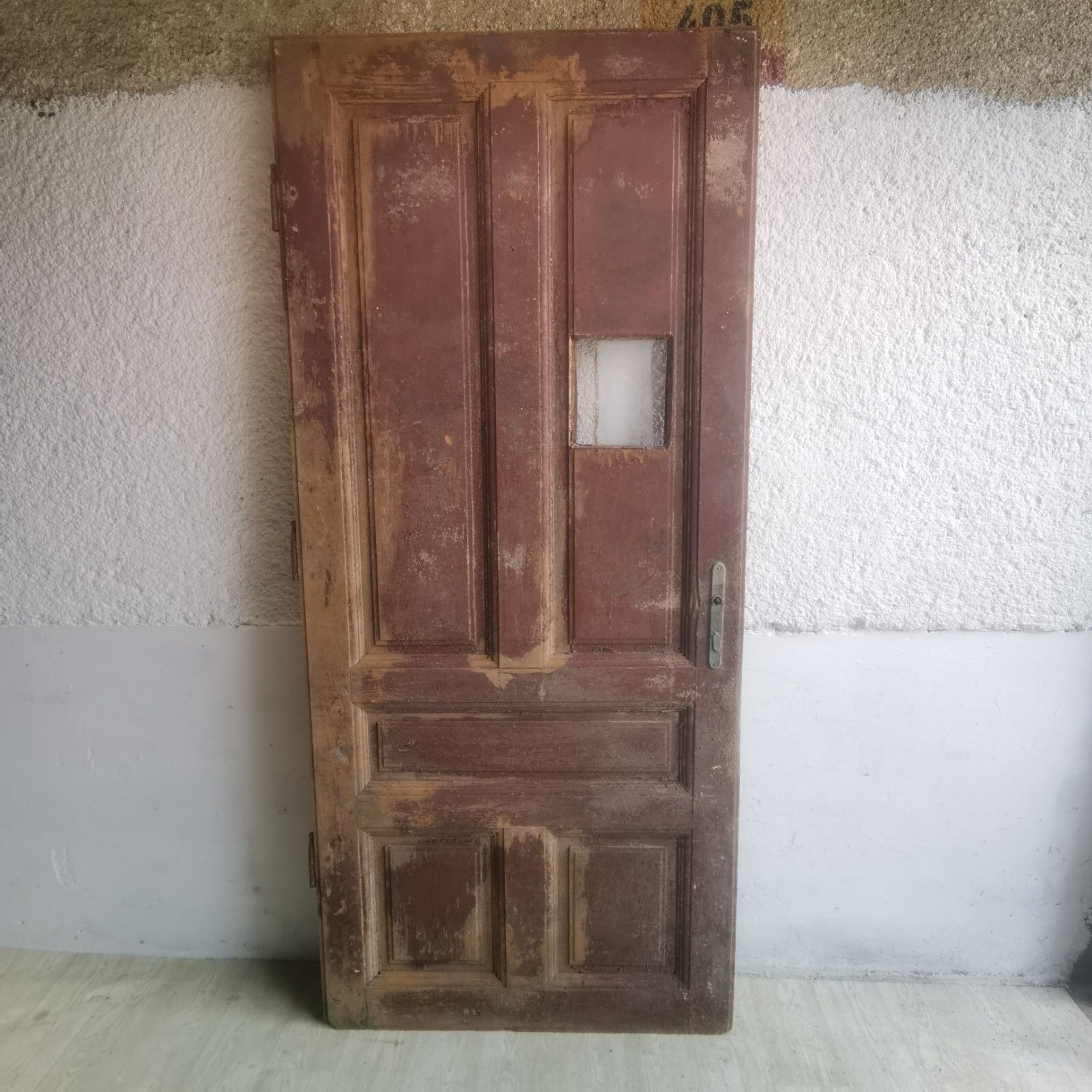 Antique Wooden Mansion Door 1920s Solid Heavy Vintage Hungarian Door photo vinterior