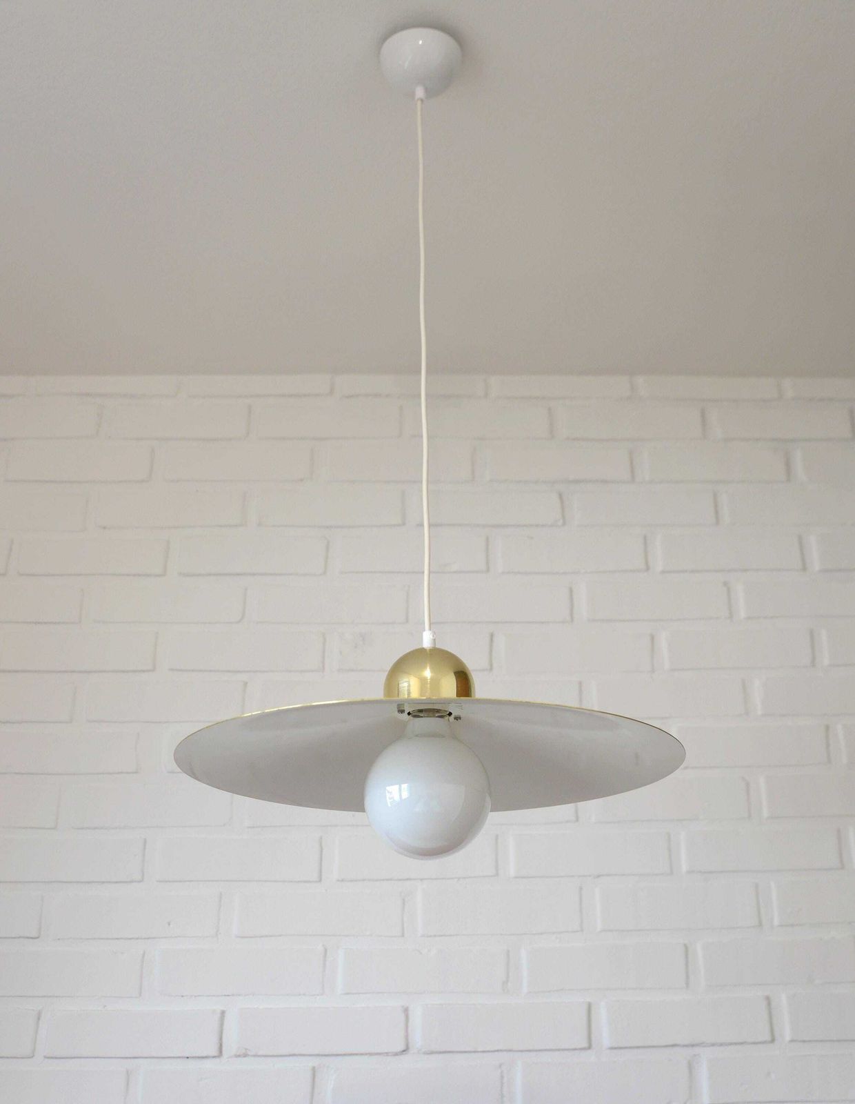 Vintage Trumpet / Hanging Lamp / Japandi / Pendant Light / Scandinavian / Mid Century Modern / Yugoslavia 80's / Retro Gold Lamp / Lighting photo buy