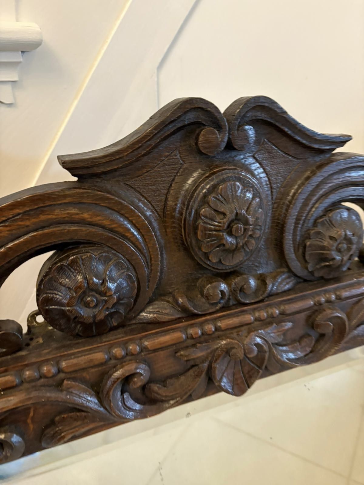 Exceptional Quality Antique 19th Century Carved Oak Wall Mirror photo buy