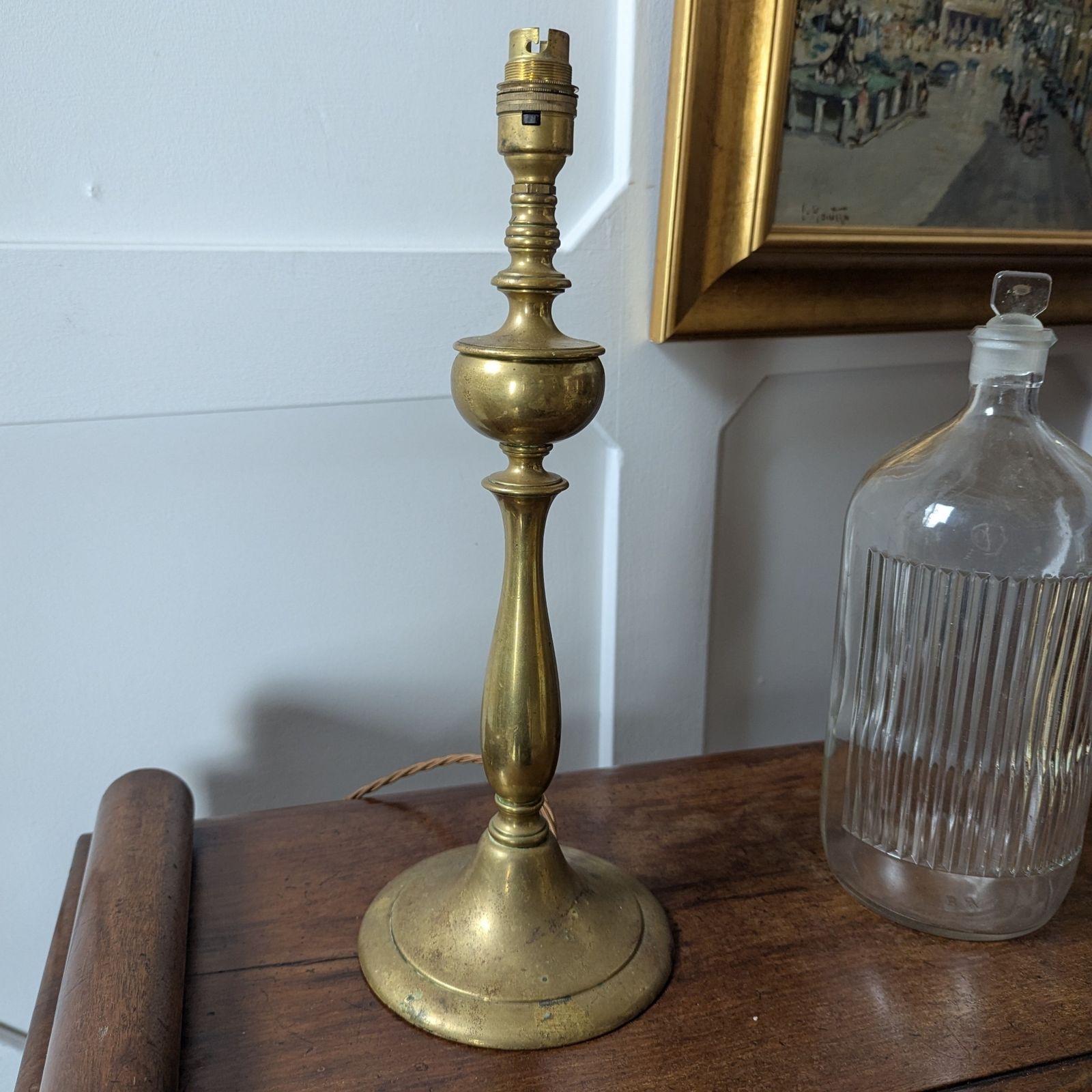 Early 20th Century Brass Lamp Of Baluster Form – Stamped 1920 photo furniture