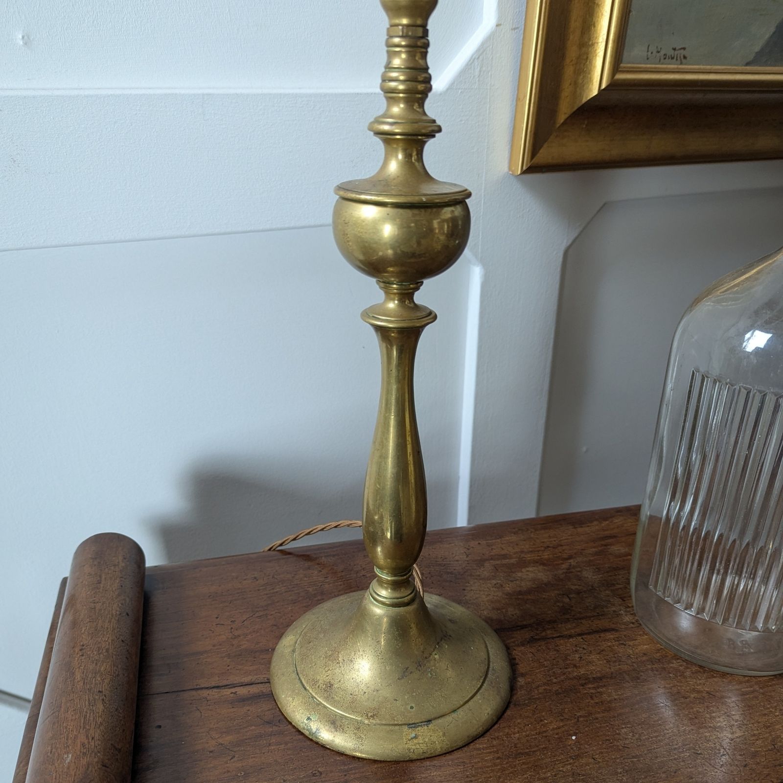 Early 20th Century Brass Lamp Of Baluster Form – Stamped 1920 photo Lighting