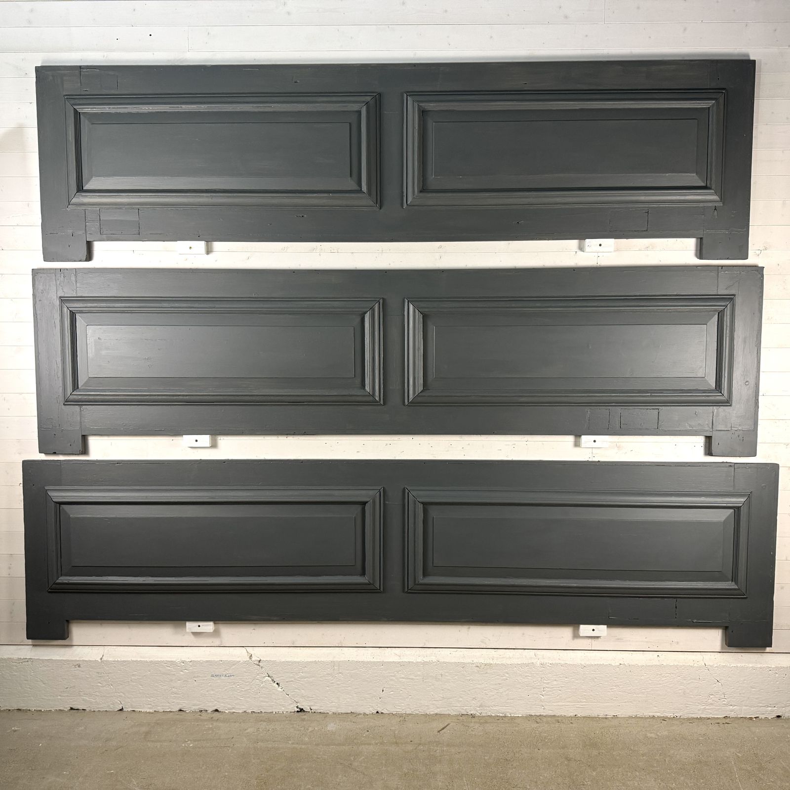 12 Metres Of Antique Victorian Painted Pine Wall Panelling