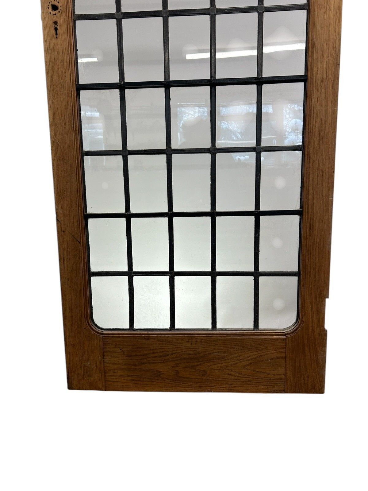 Solid Oak Door Internal Antique Period Reclaimed Old Glass Leaded Vestibule Arch photo buy