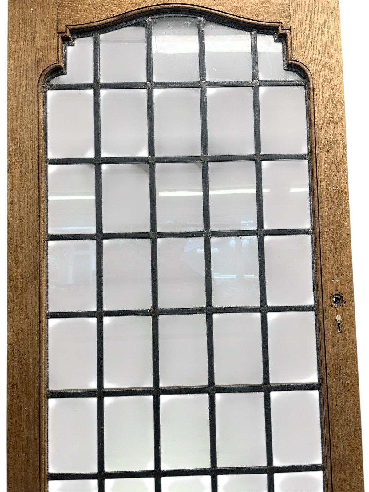 photo for sale Solid Oak Door Internal Antique Period Reclaimed Old Glass Leaded Vestibule Arch