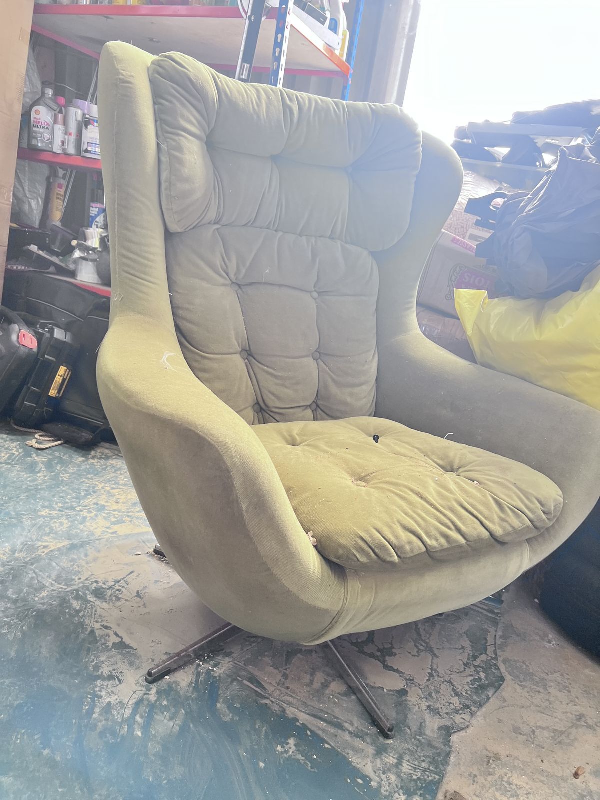 Green Velour Egg Chairc photo furniture