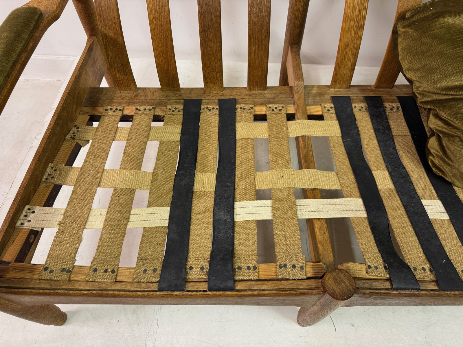 1960s Dutch Oak Three Seater Sofa photo for sale