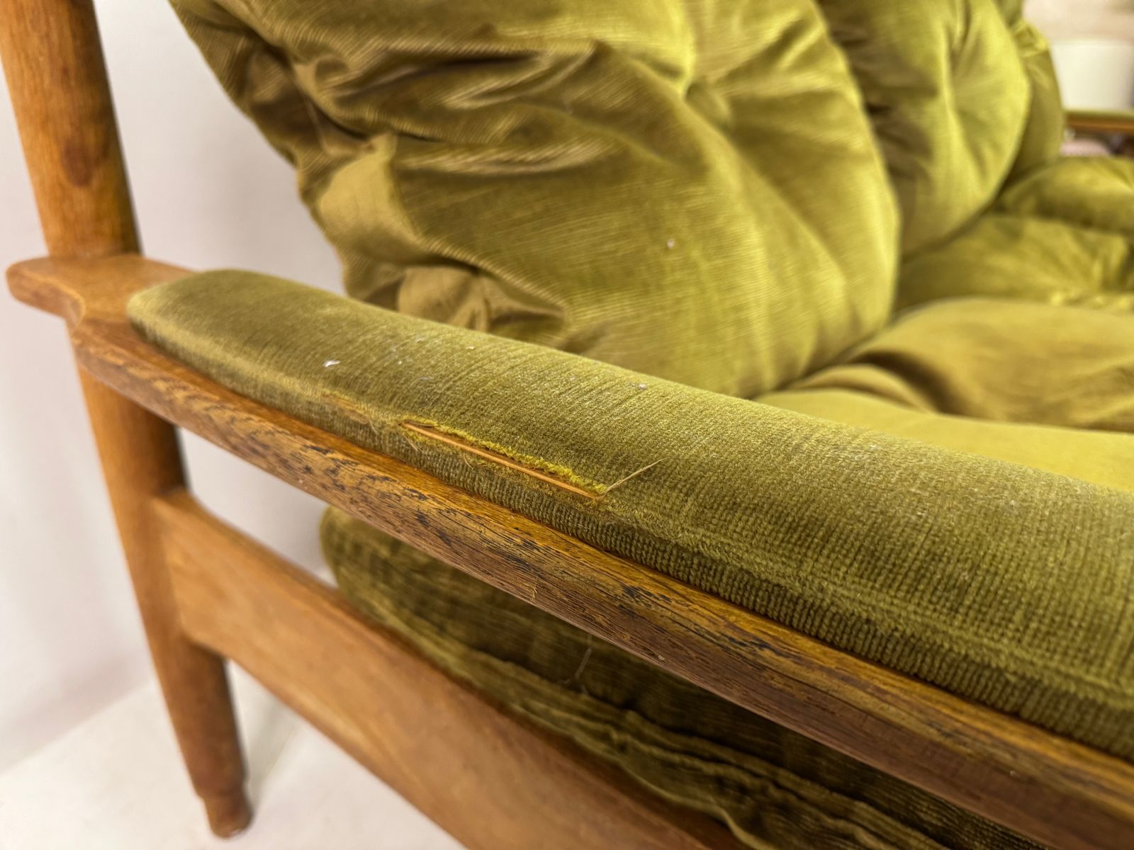 1960s Dutch Oak Three Seater Sofa photo vinterior