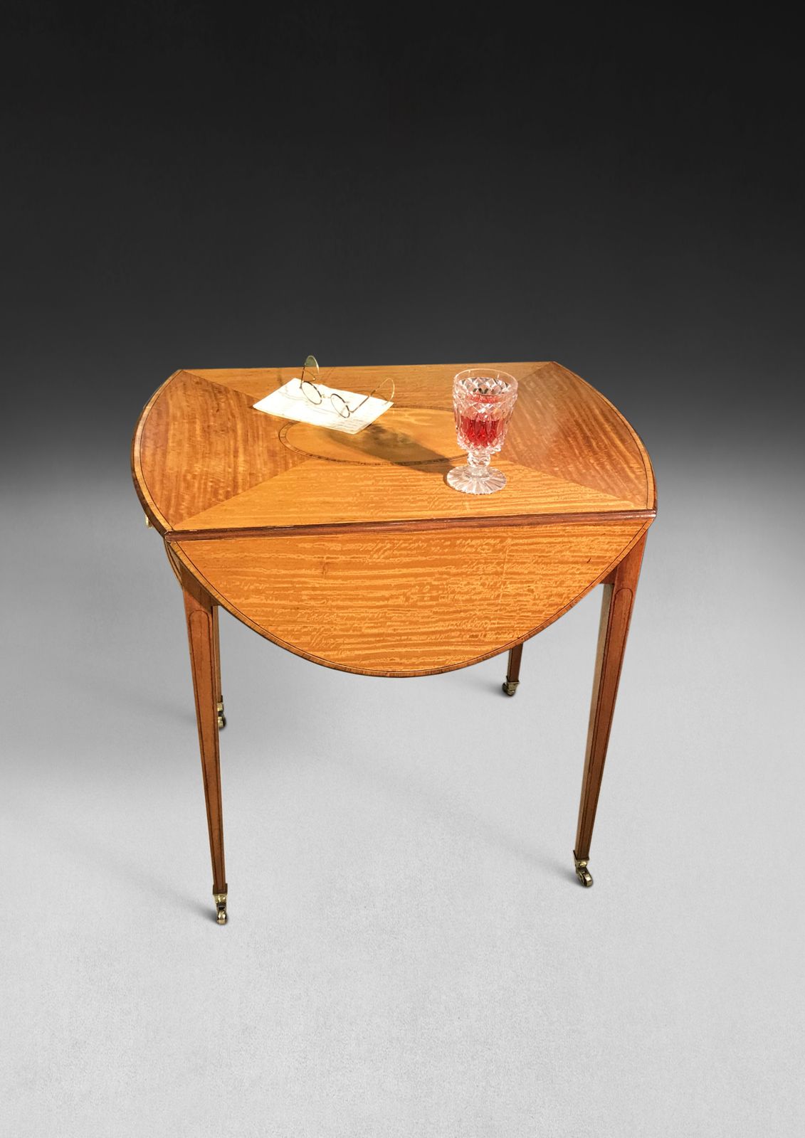 Sheraton Period Satinwood & Kingwood Pembroke Table photo furniture