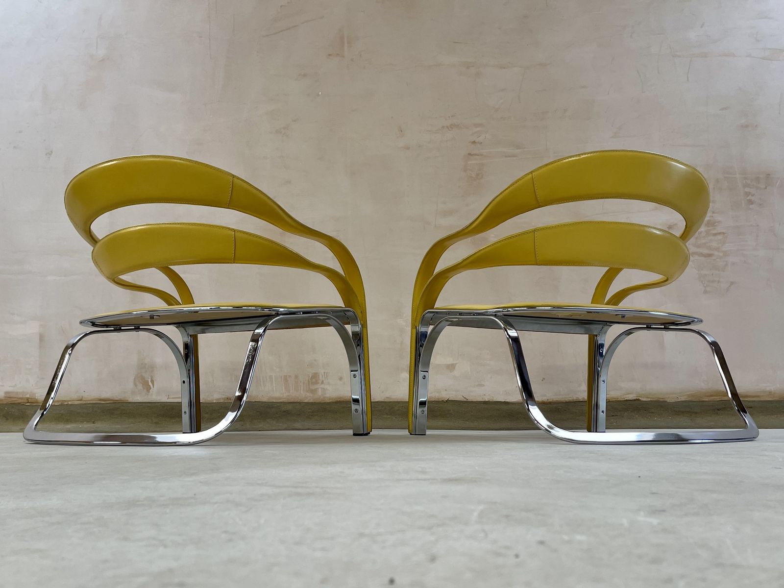 photo buy Fetteccini W Chair Pair Vladimir Kagan Armchair Cocktail Accent Statement Chair Yellow