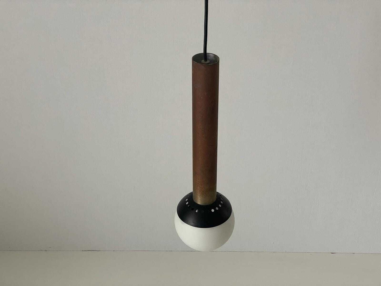 Italian 60s Design Ball Glass Ceiling Lamp, Attributed To Stilnovo, 4 Available photo vintage