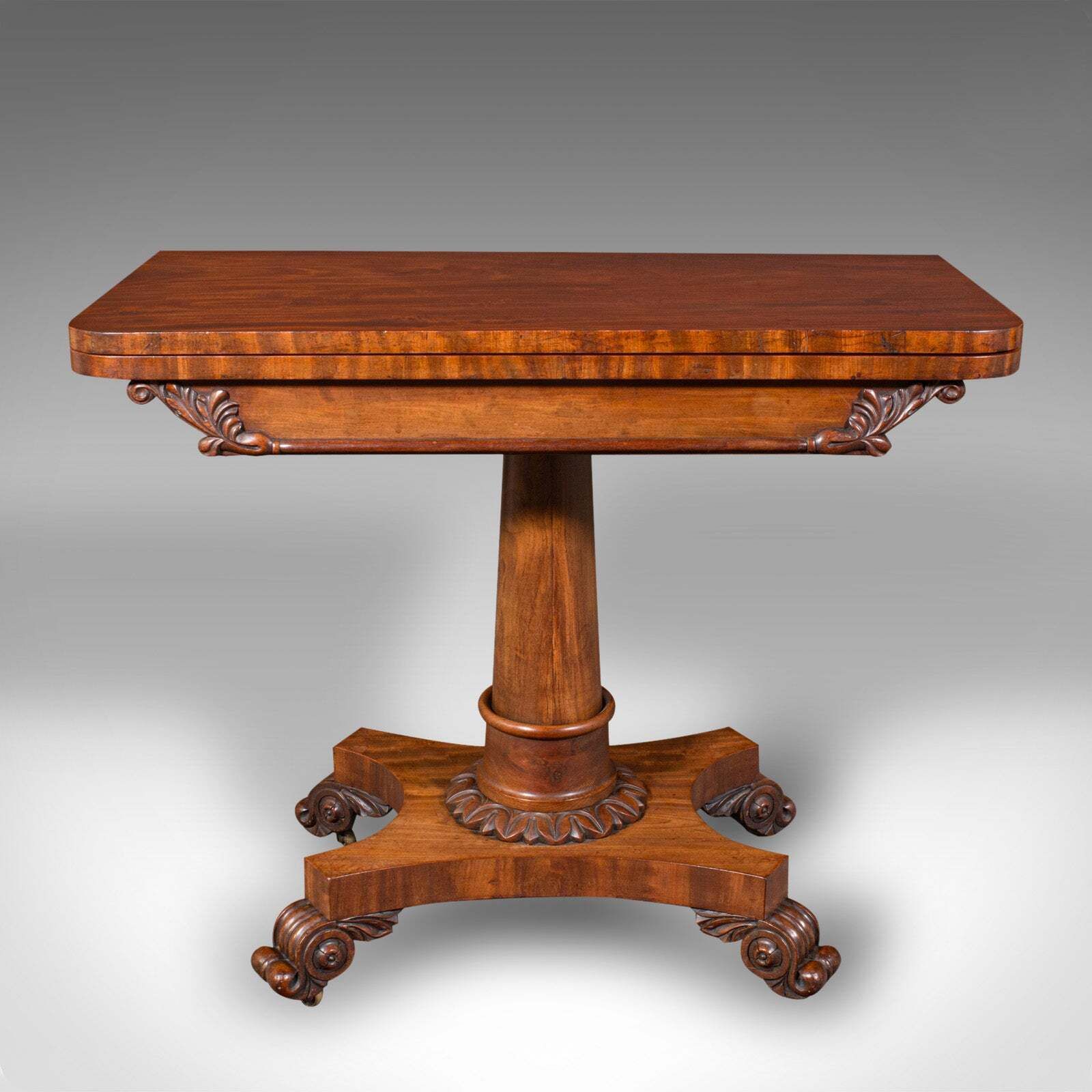 Antique Fold Over Parlour Card Table, English, Games, Side, William IV, C.1835 photo for sale