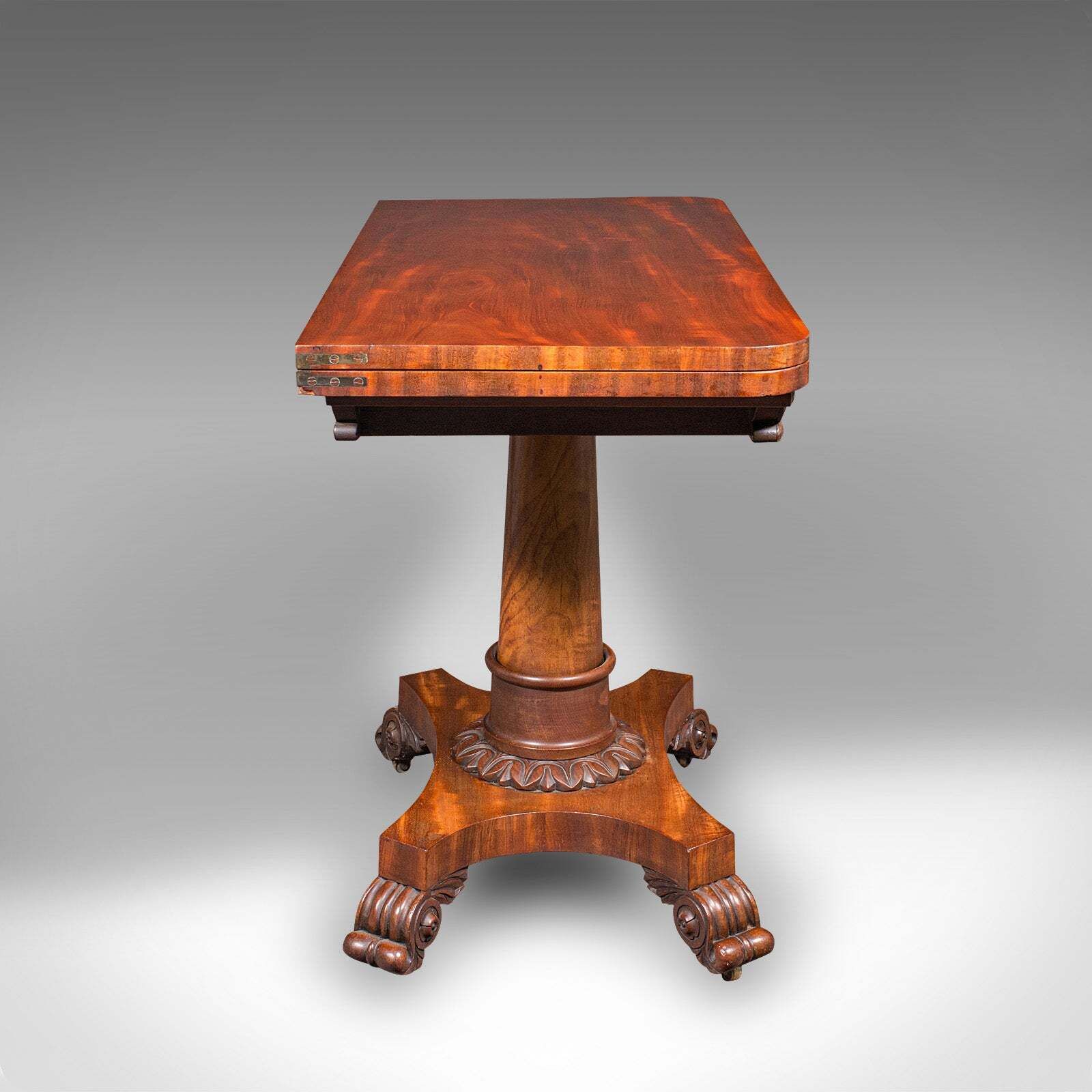 Antique Fold Over Parlour Card Table, English, Games, Side, William IV, C.1835 photo Furniture