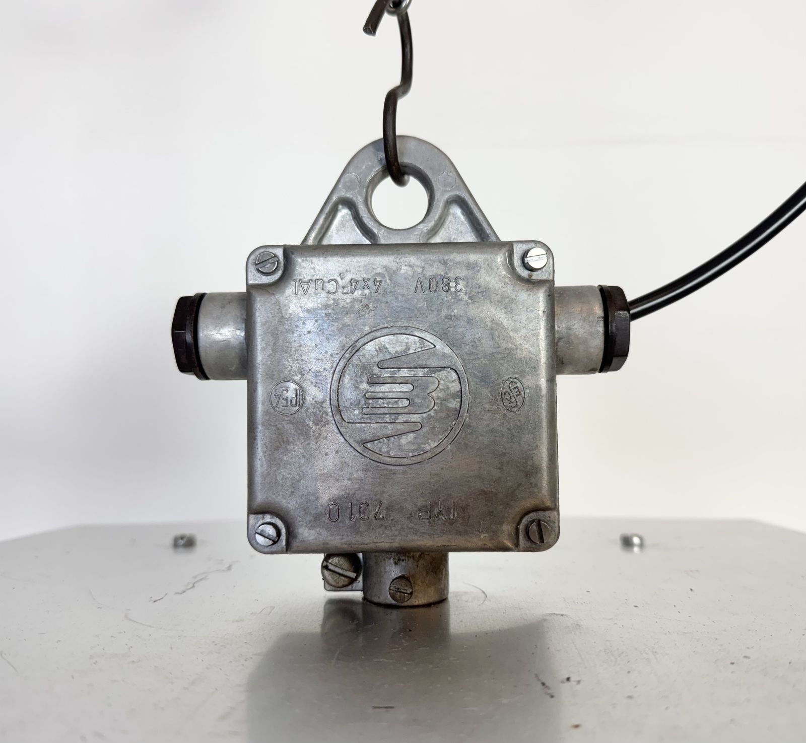 Large Silver Industrial Factory Pendant Lamp From Elektrosvit, 1970s, 89x photo 129.0