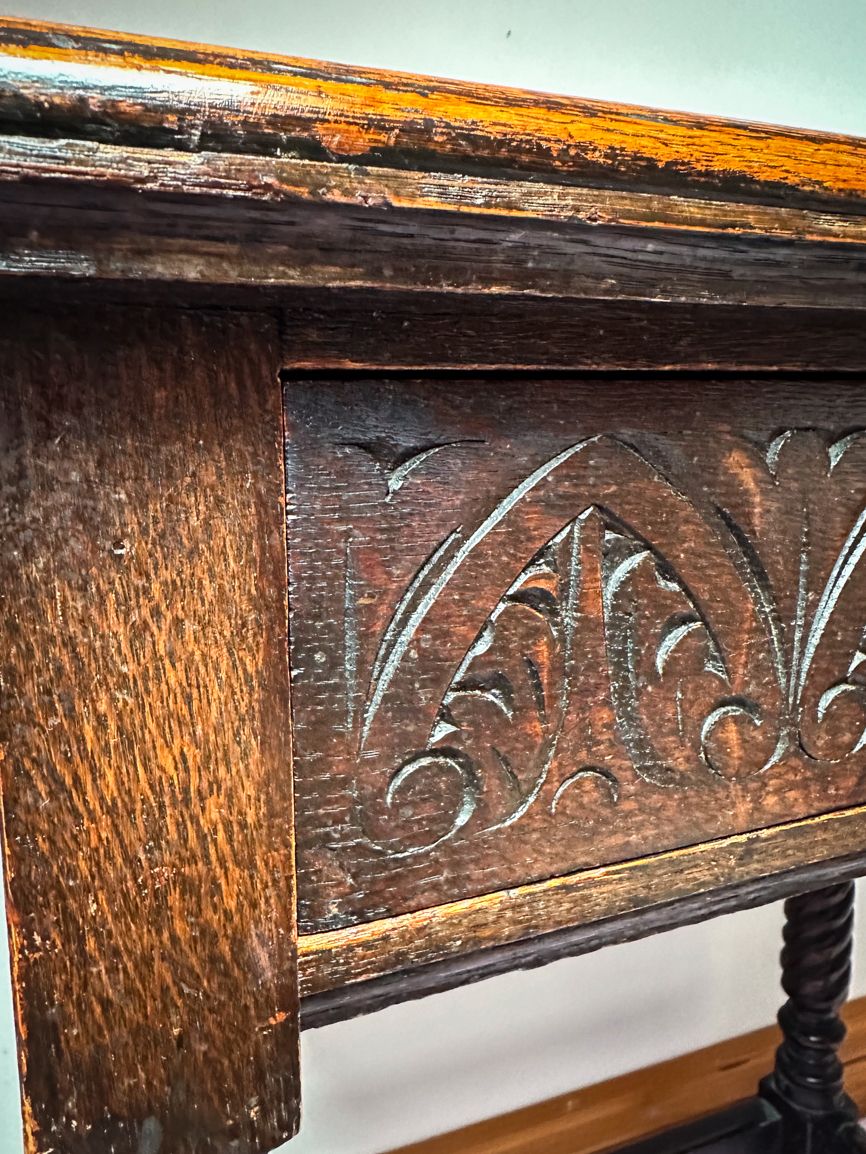 photo buy Charles II Oak Lowboy Writing Desk With Original Handles And Drawer