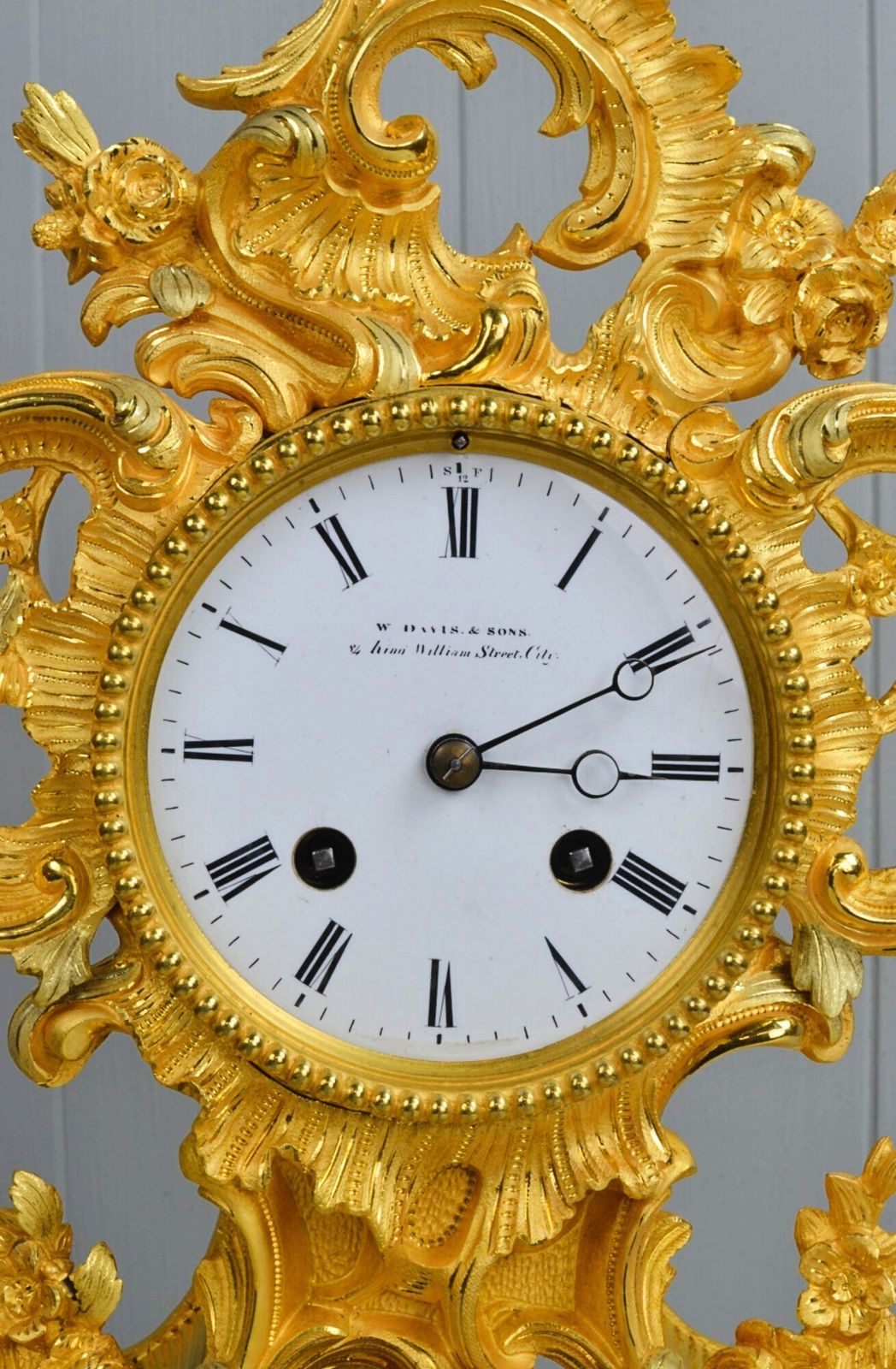 19th Century Gilt Ormolu Louis XIV Style French Clock. photo furniture