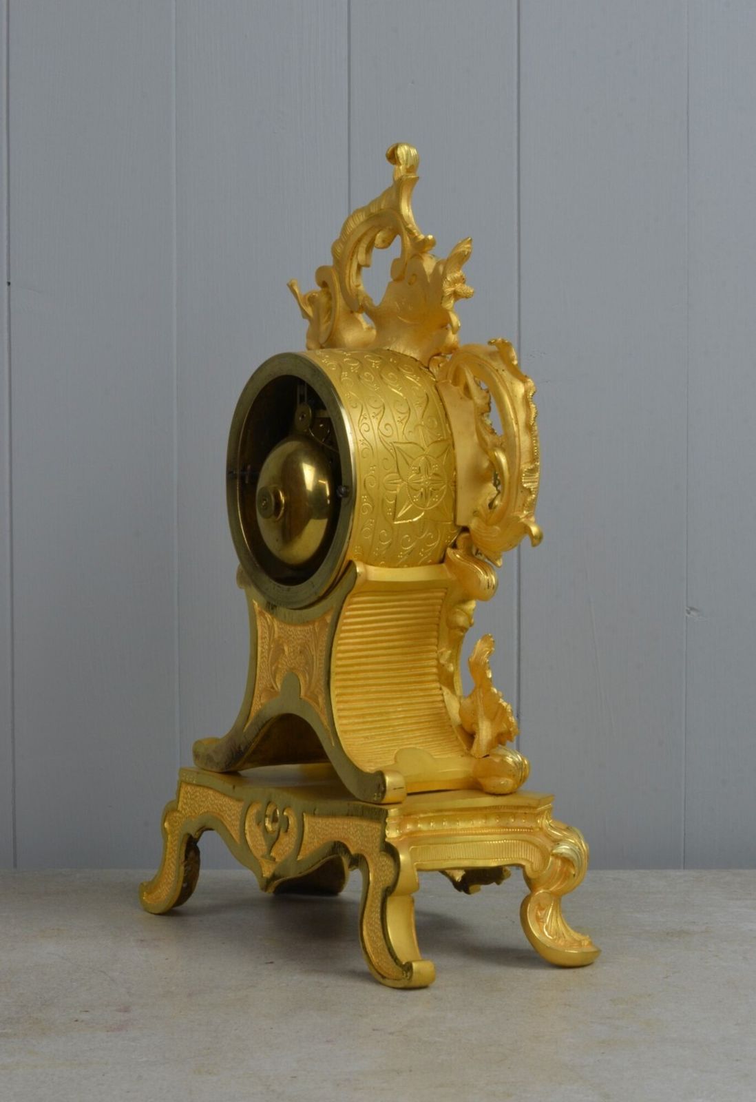19th Century Gilt Ormolu Louis XIV Style French Clock. photo Home Decor